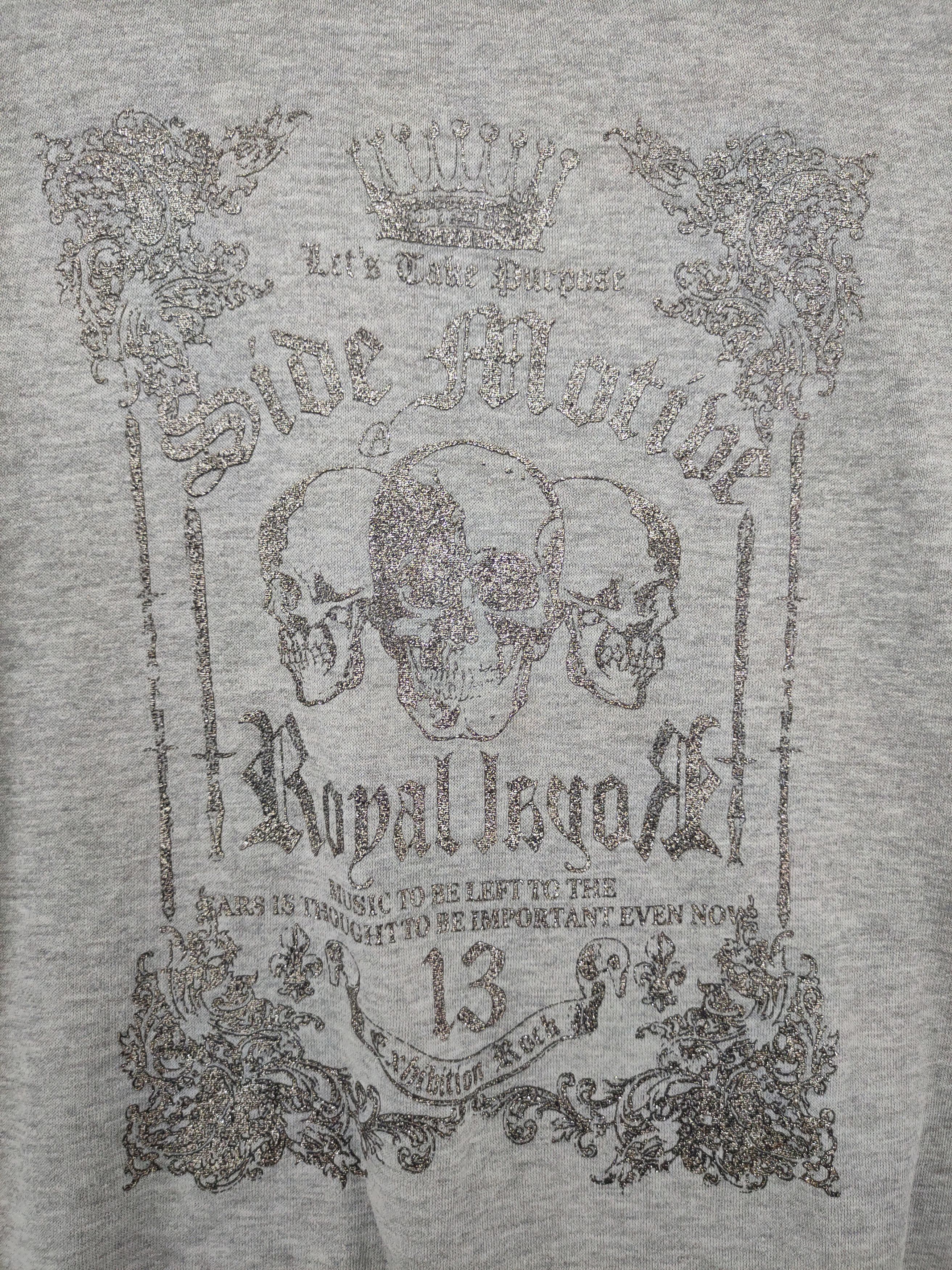 Skull Jeans by an Alchemist Gold Experience triple Skull silver punk sweatshirt #46-203 Size US M / EU 48-50 / 2 - 5 Thumbnail