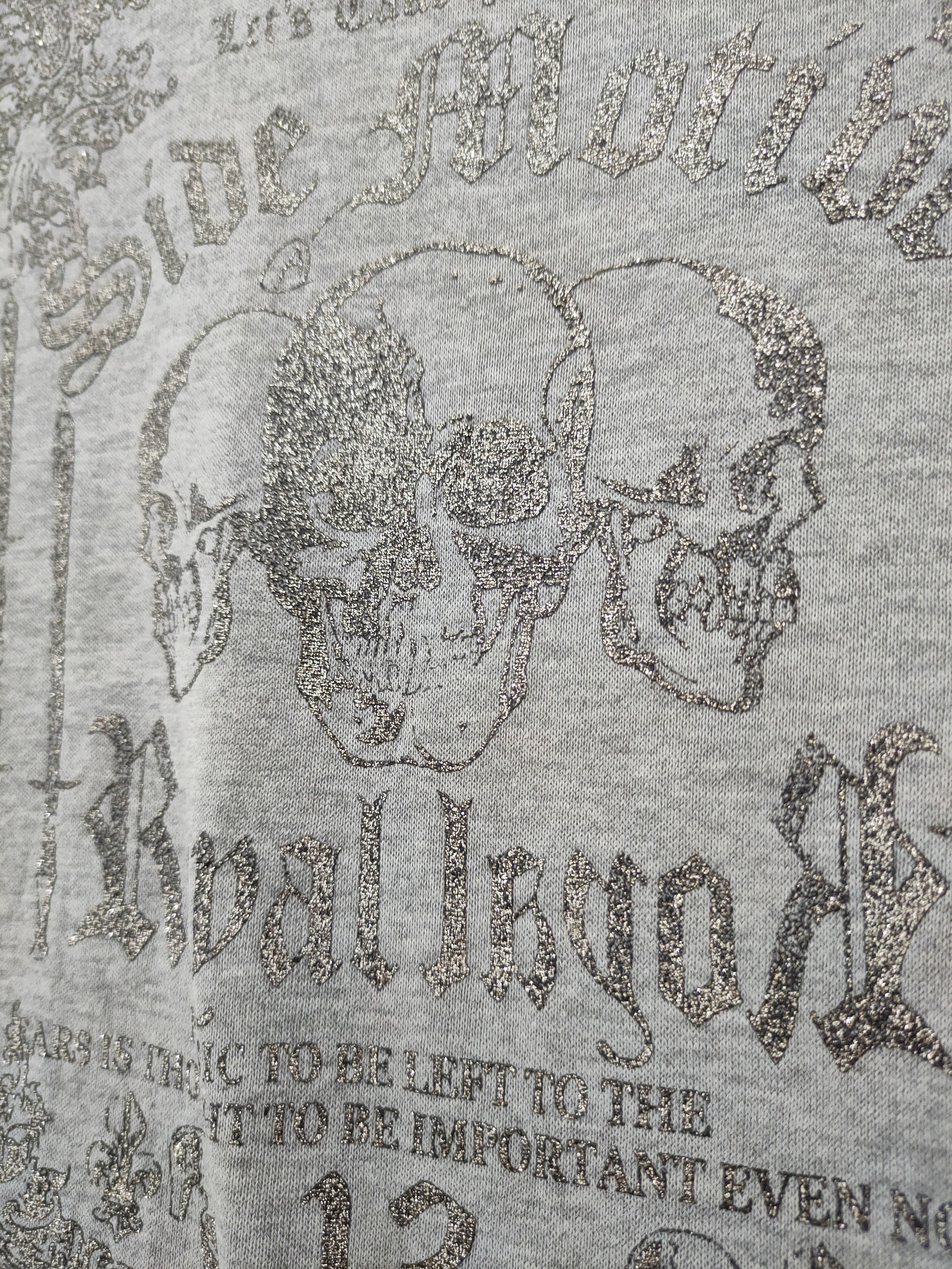 Skull Jeans by an Alchemist Gold Experience triple Skull silver punk sweatshirt #46-203 Size US M / EU 48-50 / 2 - 6 Thumbnail