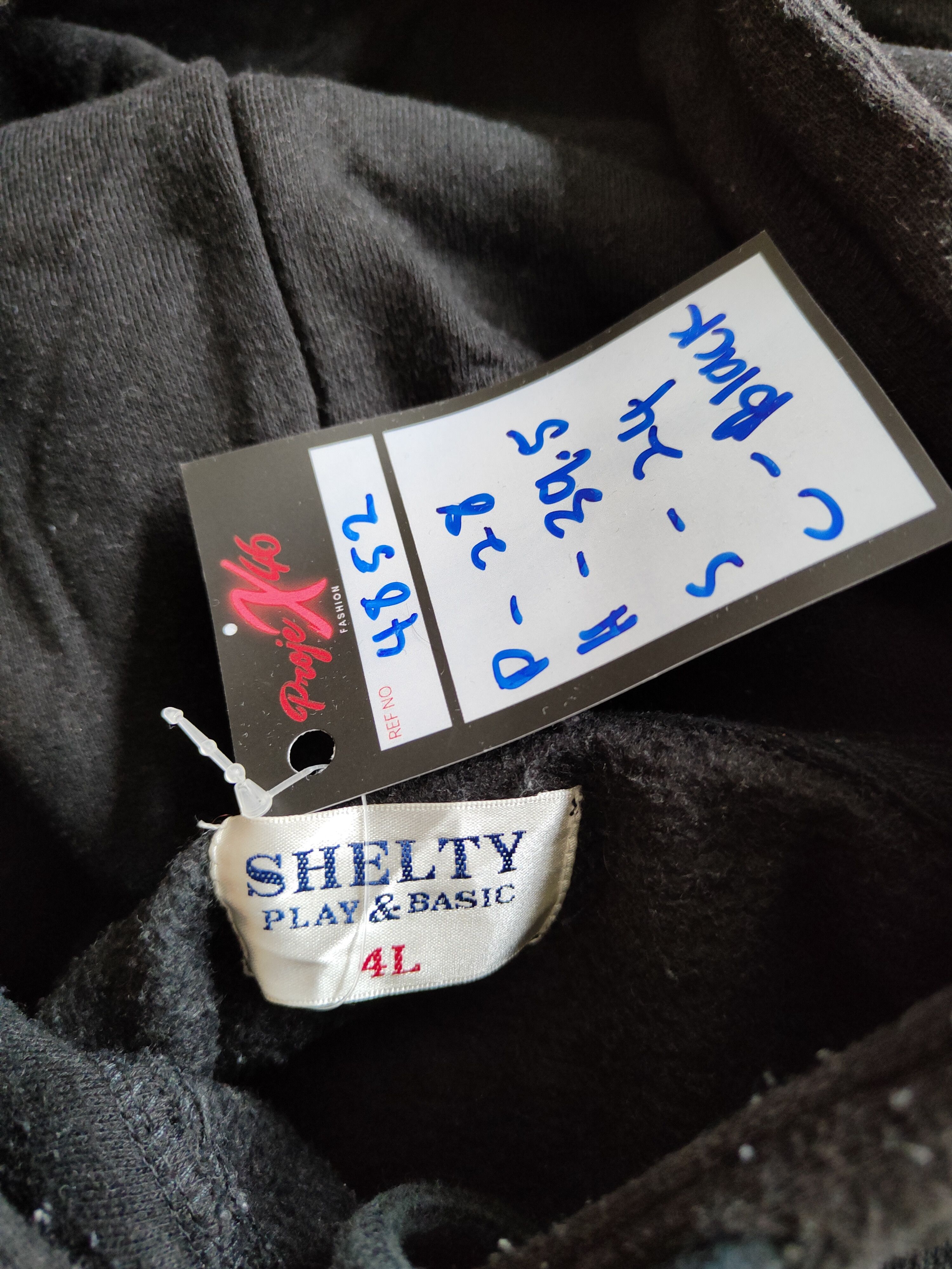 Japanese Brand Shelty: Play & Basic Black Hoodie Sweatshirt #4852 Size US XXL / EU 58 / 5 - 14 Thumbnail
