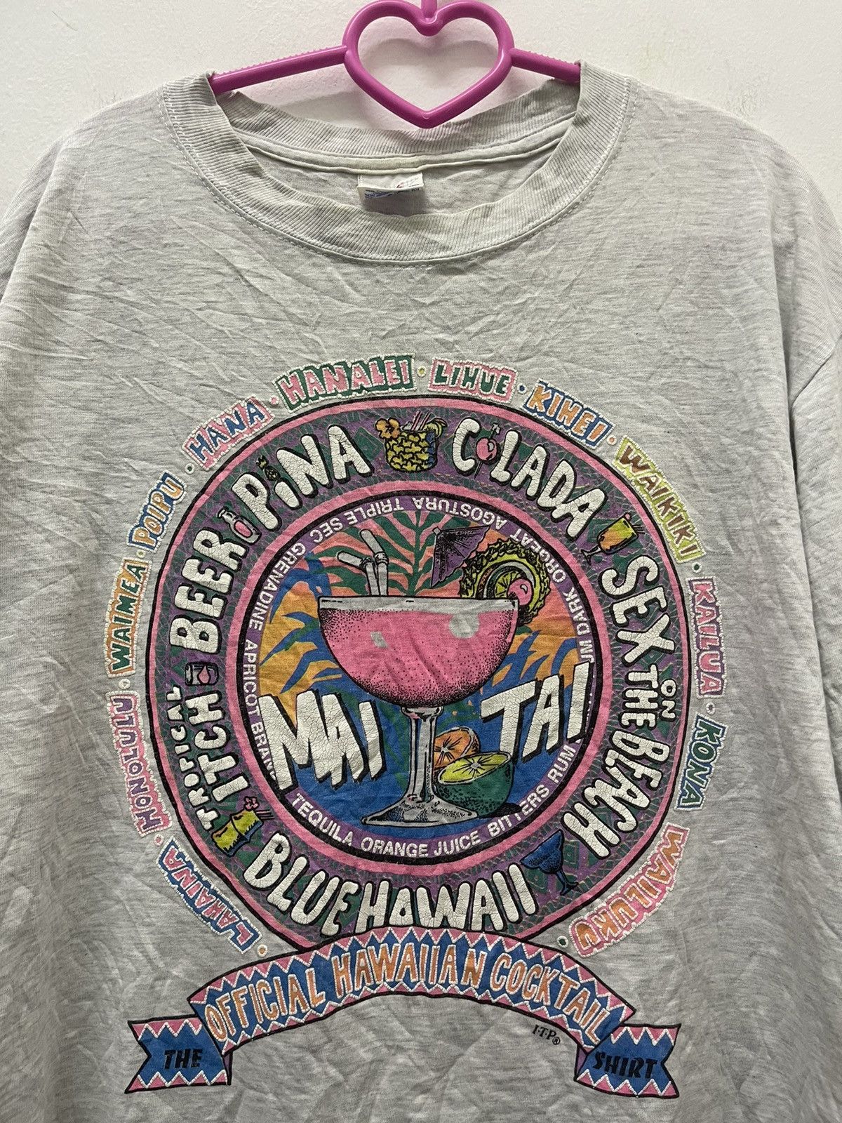 Jerzees Rare Vintage OFFICIAL HAWAIIAN COCKTAIL Made in USA Tee Size US M / EU 48-50 / 2 - 2 Thumbnail