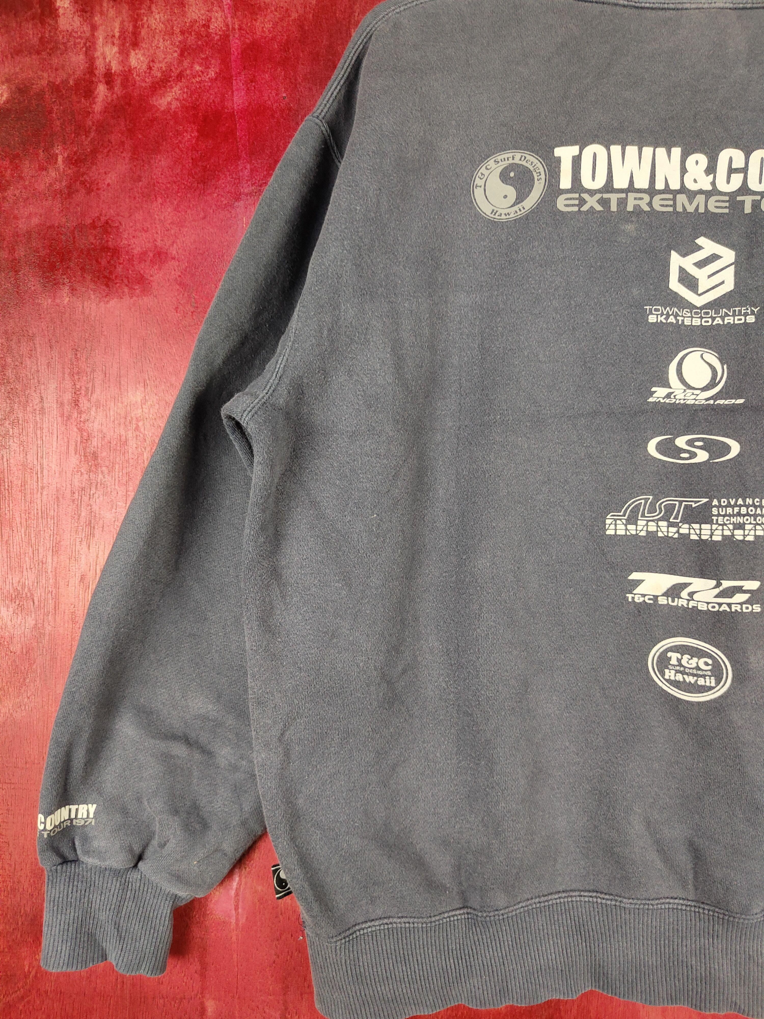 Japanese Brand T&C Surf Design Gray faded worn vintage Sweatshirt #4831 Size US M / EU 48-50 / 2 - 3 Thumbnail