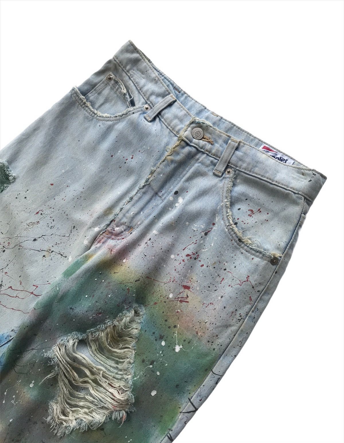 Wrangler Vtg Wrangler Distressed Denim Jeans Custom Rebuild Trouser Size US 28 / EU 44 - 2 Thumbnail