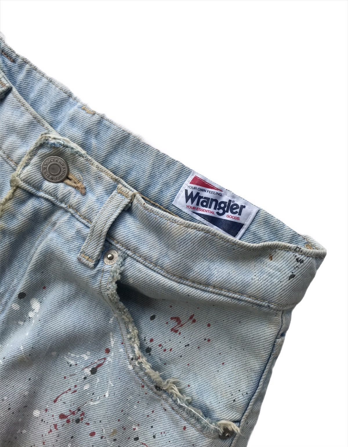 Wrangler Vtg Wrangler Distressed Denim Jeans Custom Rebuild Trouser Size US 28 / EU 44 - 3 Thumbnail