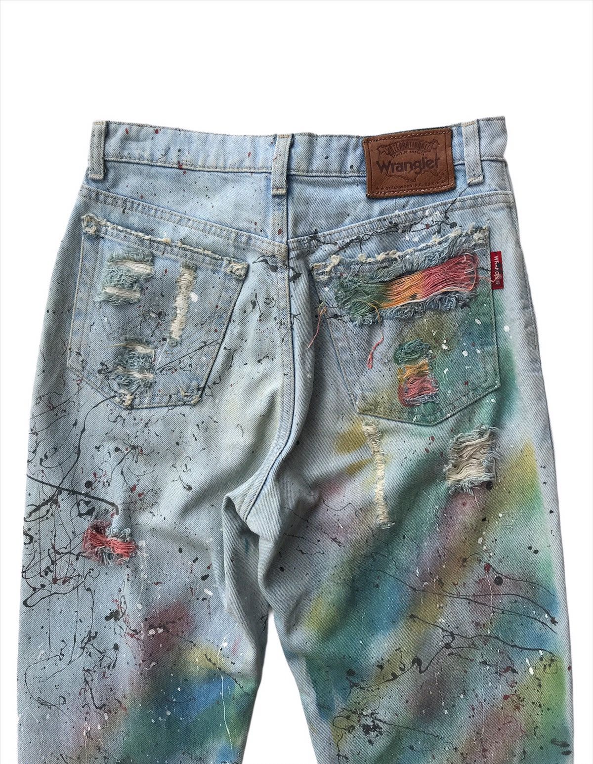 Wrangler Vtg Wrangler Distressed Denim Jeans Custom Rebuild Trouser Size US 28 / EU 44 - 7 Thumbnail