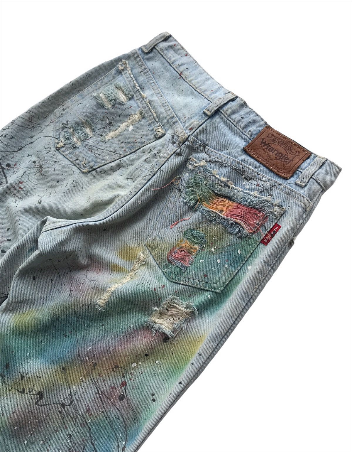 Wrangler Vtg Wrangler Distressed Denim Jeans Custom Rebuild Trouser Size US 28 / EU 44 - 6 Thumbnail