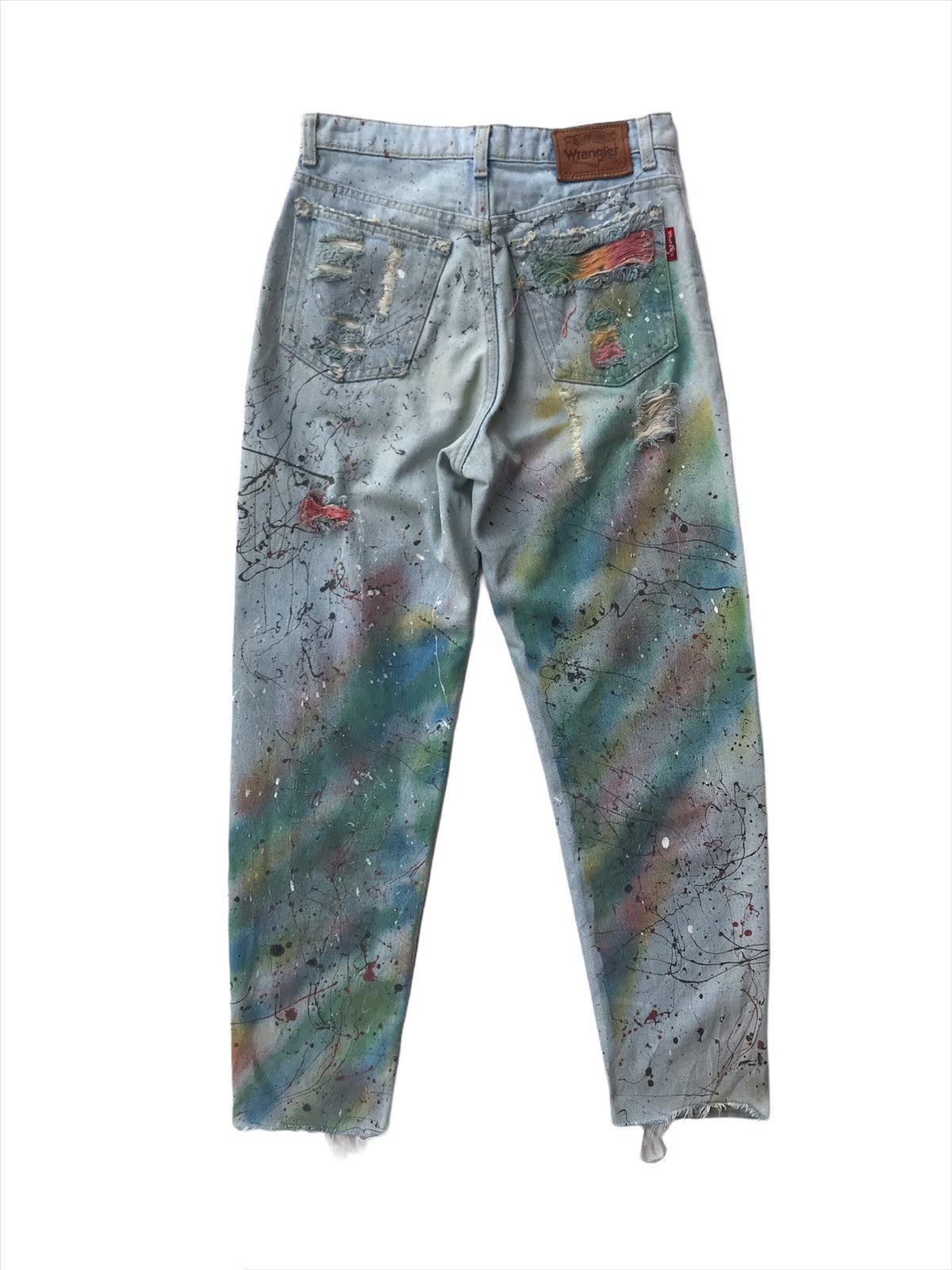 Wrangler Vtg Wrangler Distressed Denim Jeans Custom Rebuild Trouser Size US 28 / EU 44 - 5 Thumbnail