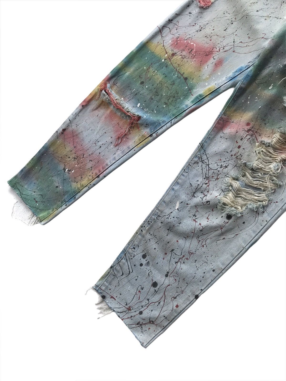 Wrangler Vtg Wrangler Distressed Denim Jeans Custom Rebuild Trouser Size US 28 / EU 44 - 4 Thumbnail