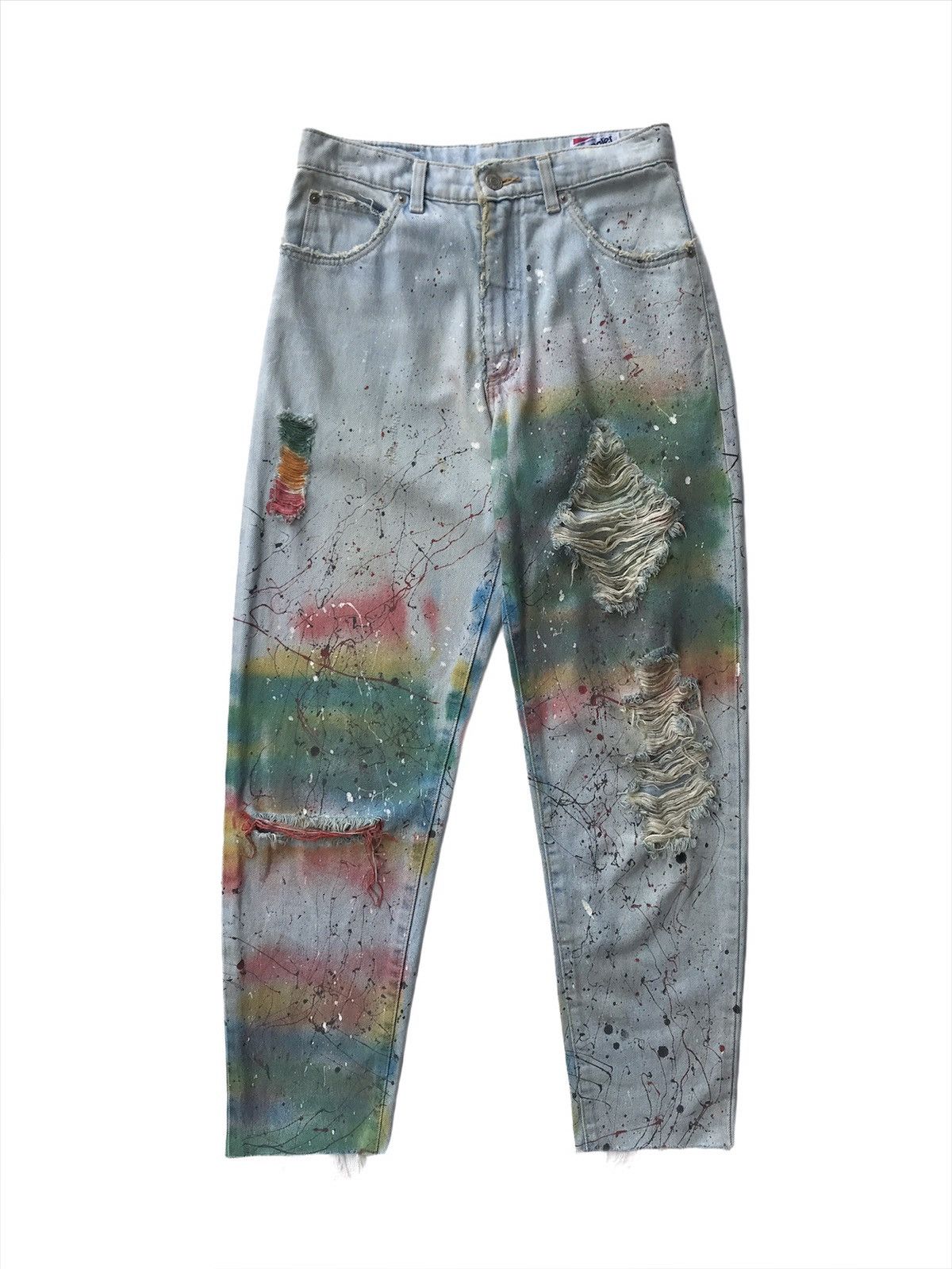Wrangler Vtg Wrangler Distressed Denim Jeans Custom Rebuild Trouser Size US 28 / EU 44 - 1 Thumbnail