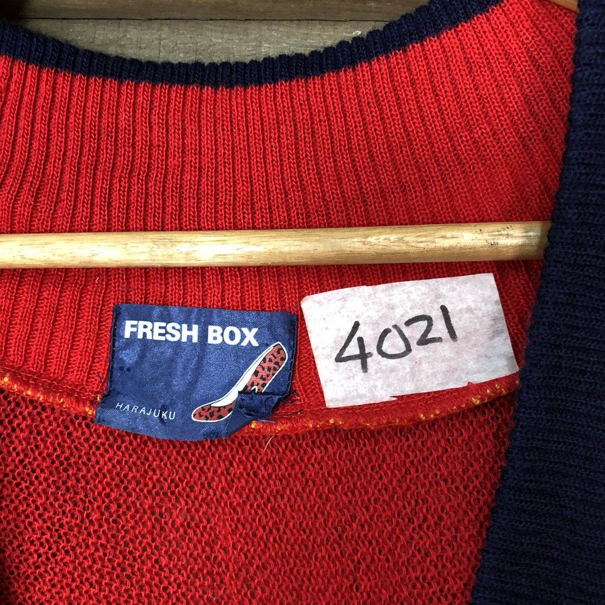Vintage Fresh Box japan Red Knitwear sweatshirt #4021 Size L / US 10 / IT 46 - 7 Thumbnail