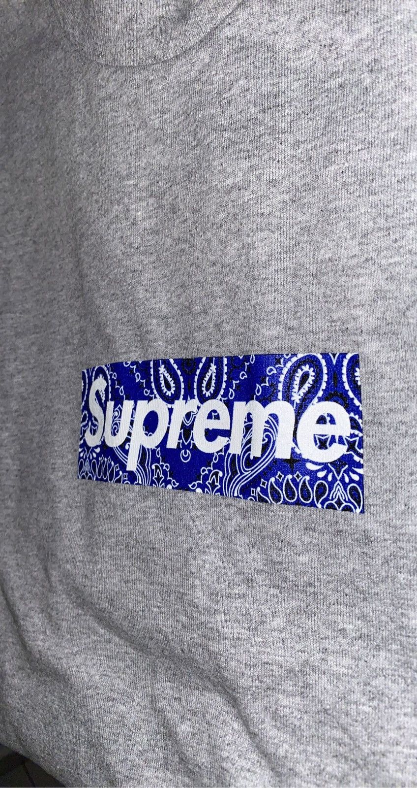 Supreme Grey Blue Bandana Box Logo