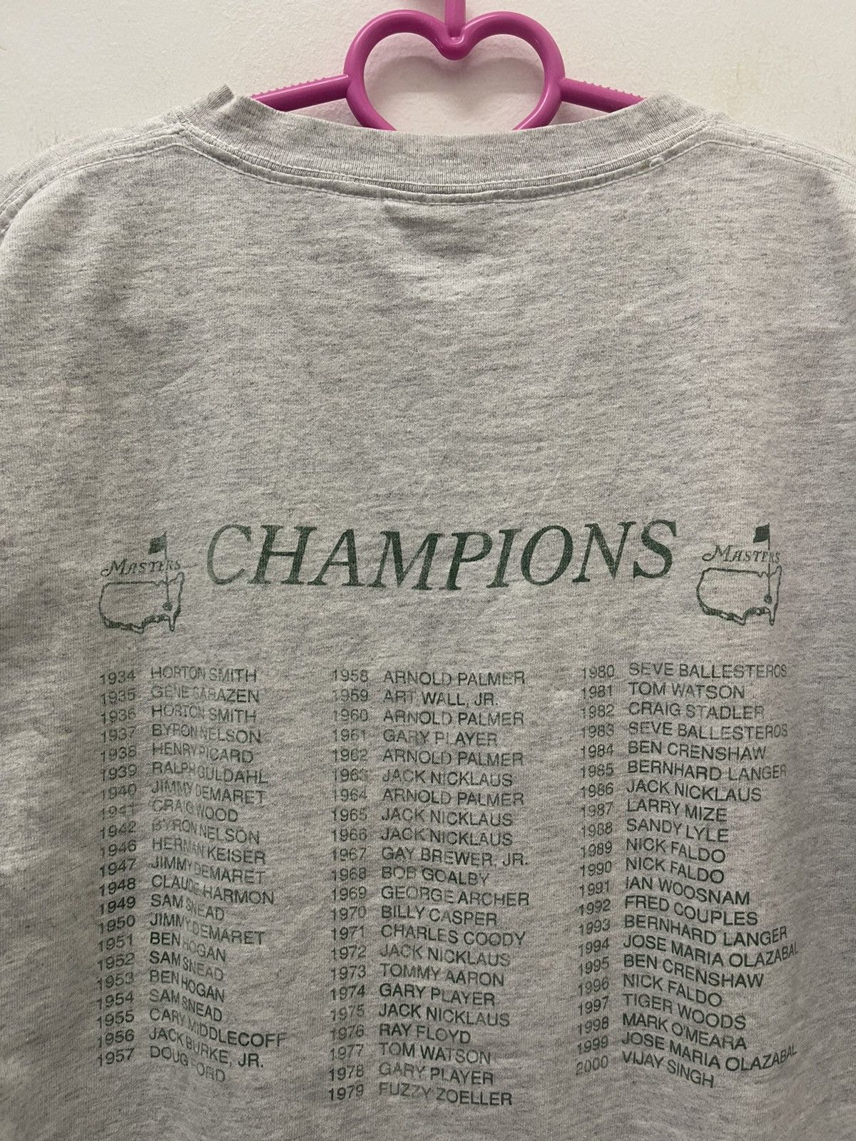 The Masters Rare Vintage MASTERS 2001 Golf with Champions Name Tee Size US S / EU 44-46 / 1 - 2 Thumbnail