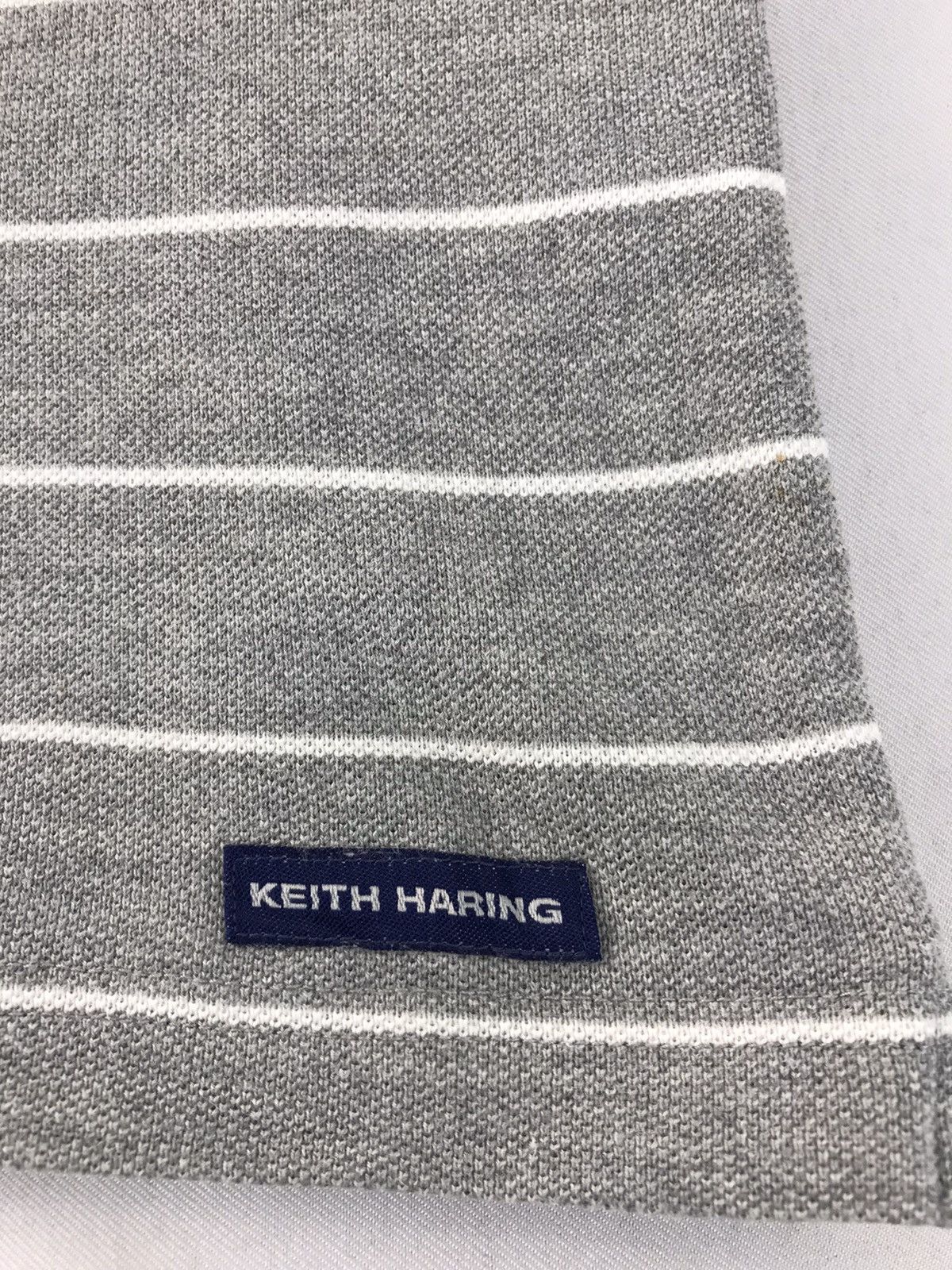 Japanese Brand Vintage Keith Haring Logo Striped Polo Tee Size US M / EU 48-50 / 2 - 5 Thumbnail