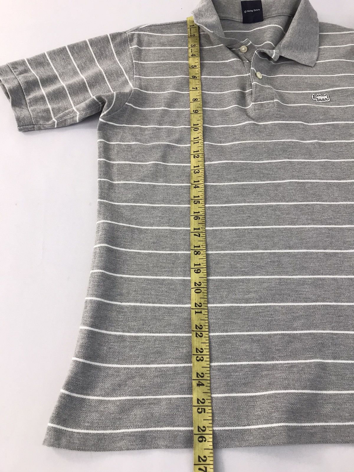 Japanese Brand Vintage Keith Haring Logo Striped Polo Tee Size US M / EU 48-50 / 2 - 9 Thumbnail