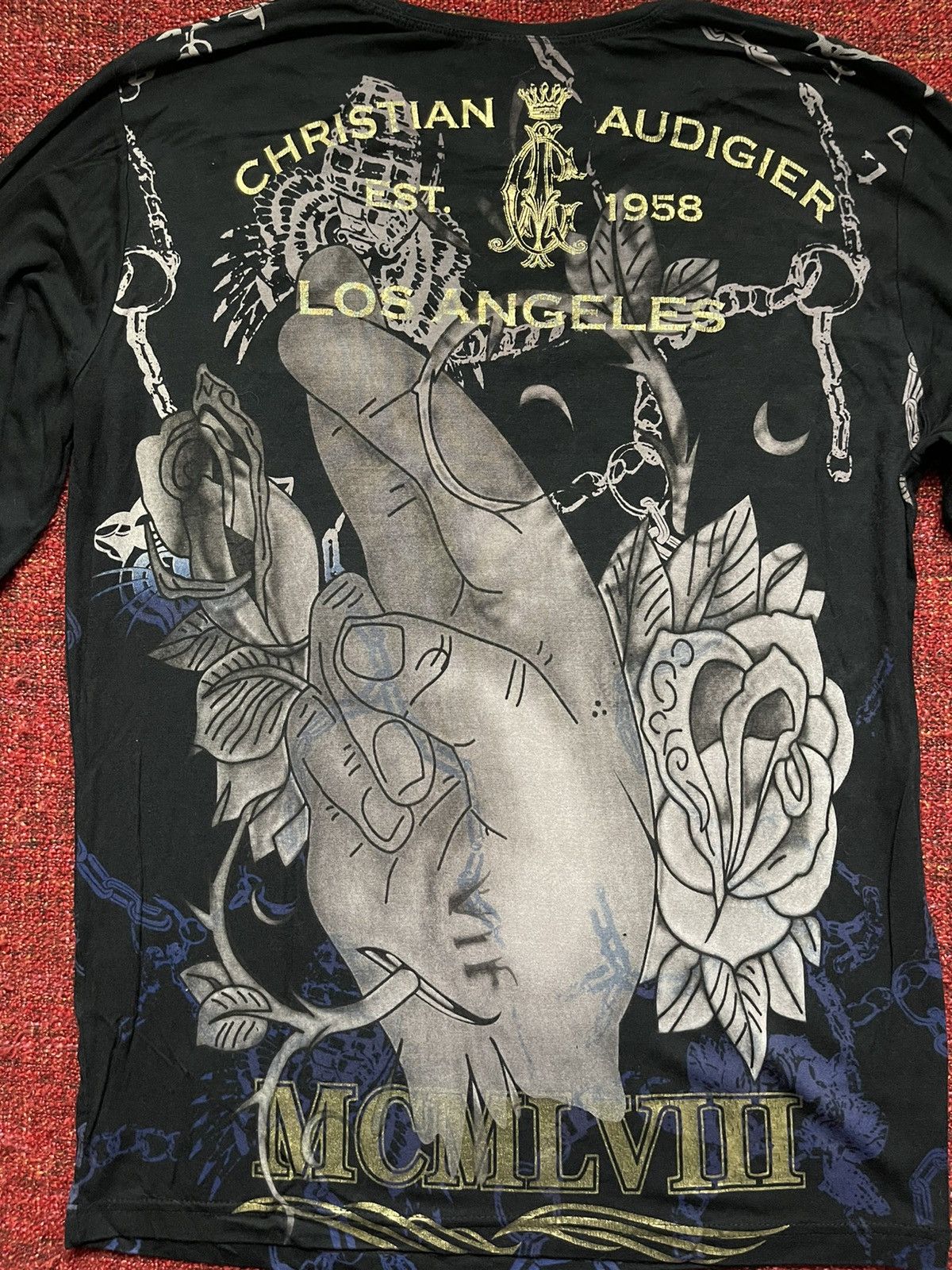 Christian Audigier × Ed Hardy × Vintage Christian Audigier Ed Hardy vintage Y2K longsleeve Size US L / EU 52-54 / 3 - 7 Thumbnail