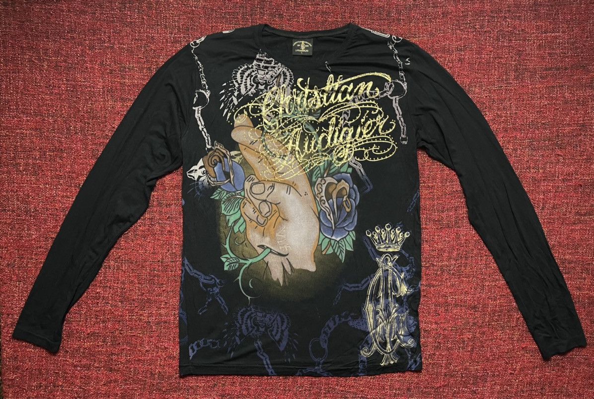 Christian Audigier × Ed Hardy × Vintage Christian Audigier Ed Hardy vintage Y2K longsleeve Size US L / EU 52-54 / 3 - 1 Thumbnail