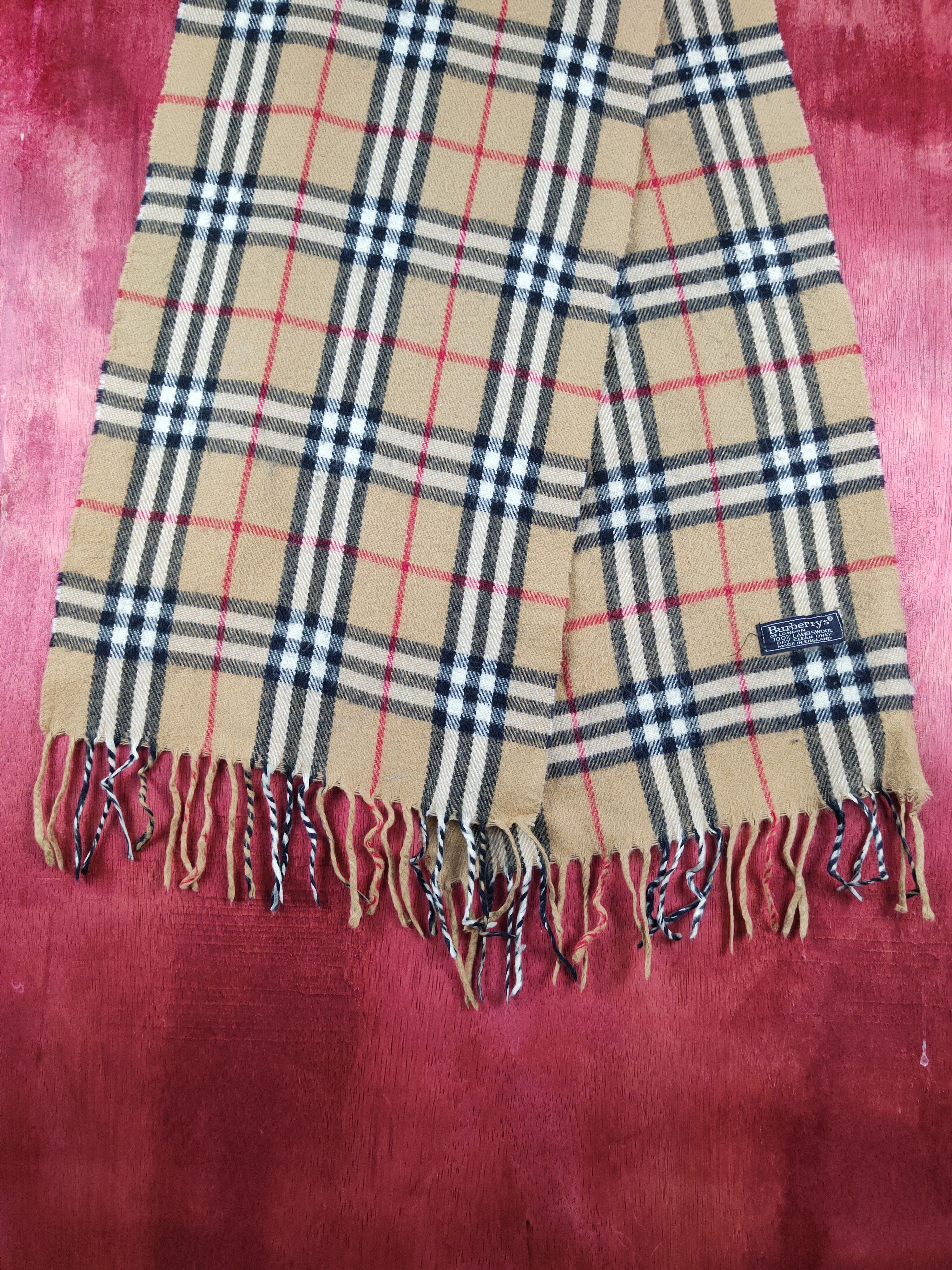 Burberry Burberrys checkered Brown Muffler Scarves #S1043 Size ONE SIZE - 7 Thumbnail