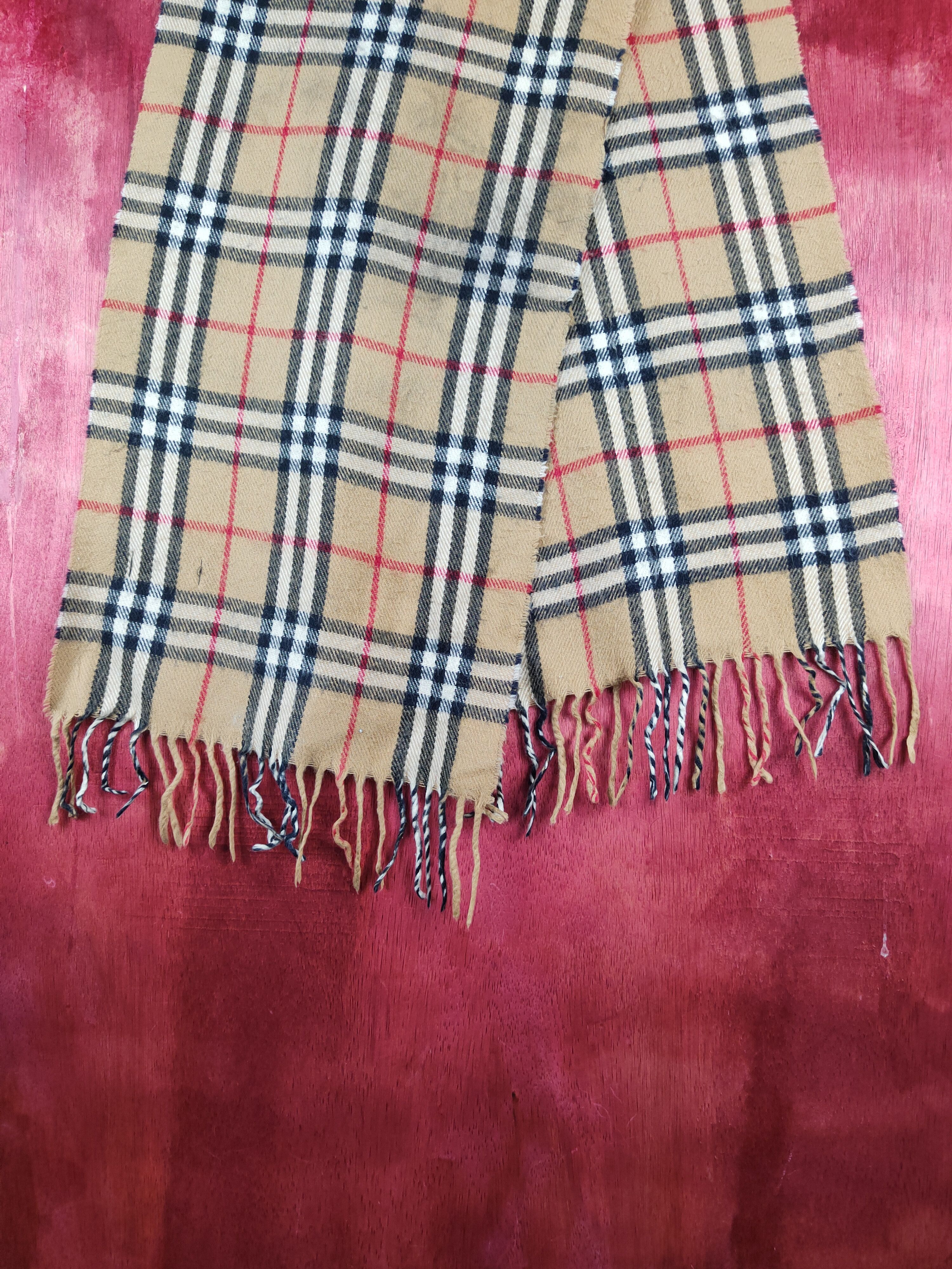 Burberry Burberrys checkered Brown Muffler Scarves #S1043 Size ONE SIZE - 4 Thumbnail