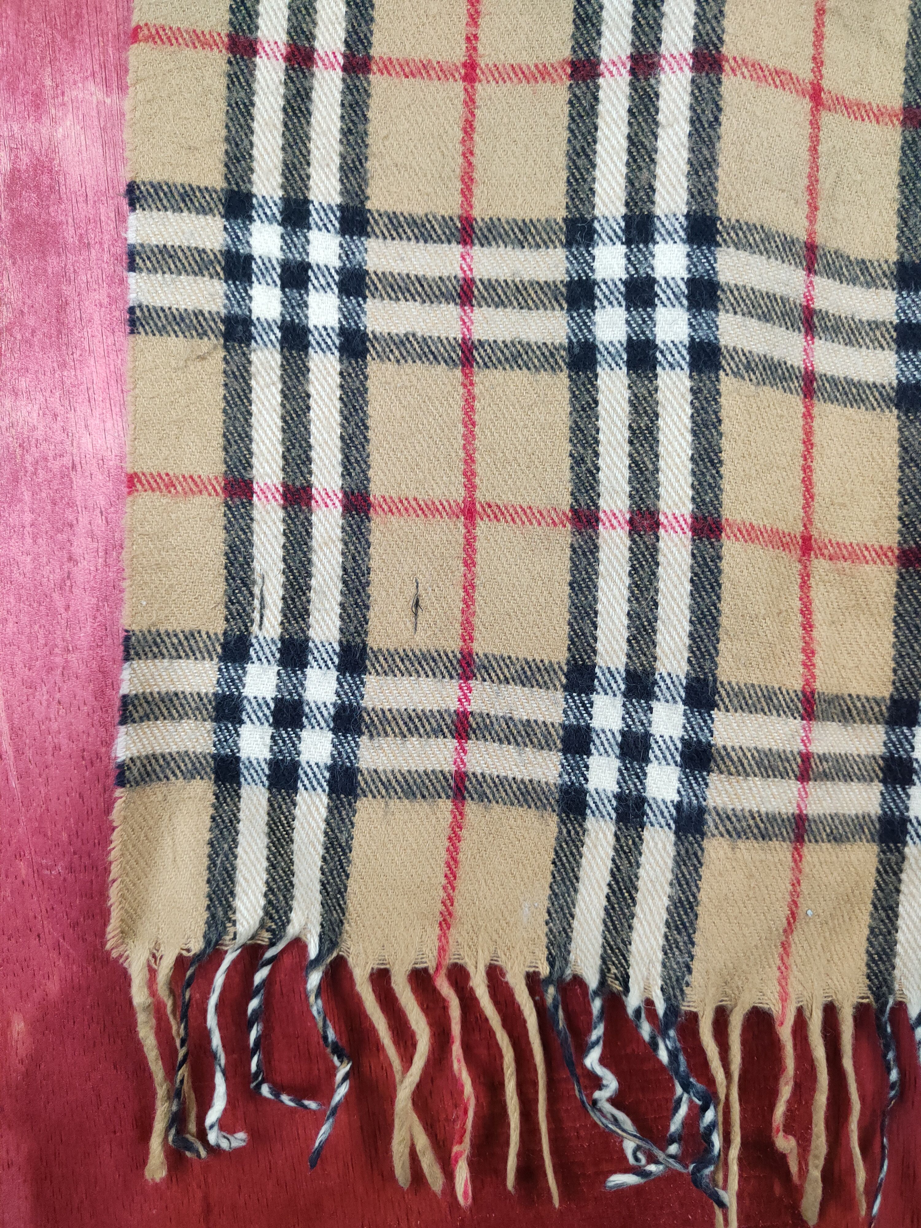 Burberry Burberrys checkered Brown Muffler Scarves #S1043 Size ONE SIZE - 2 Thumbnail