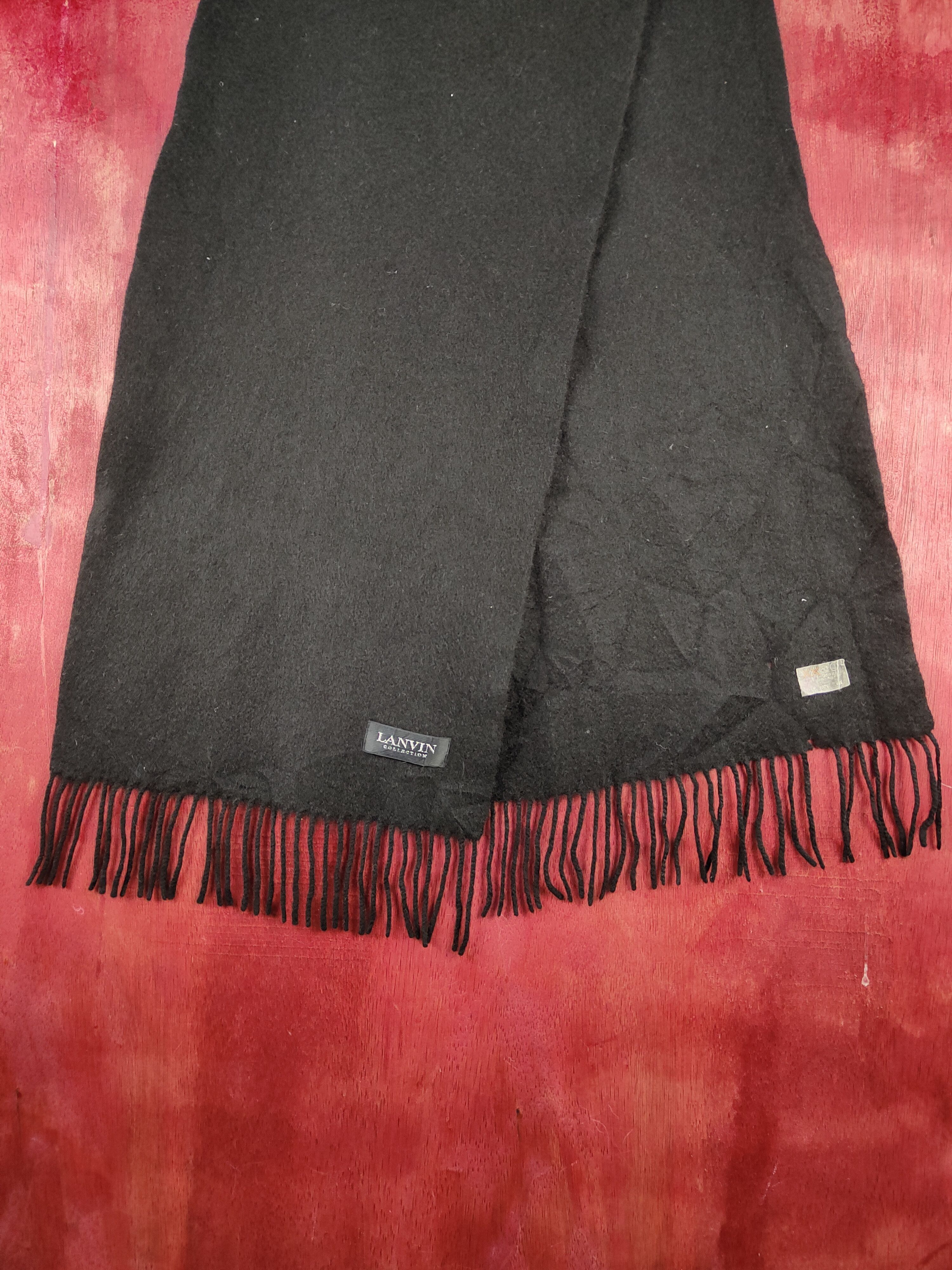 Lanvin Black Muffler Scarves #S1044