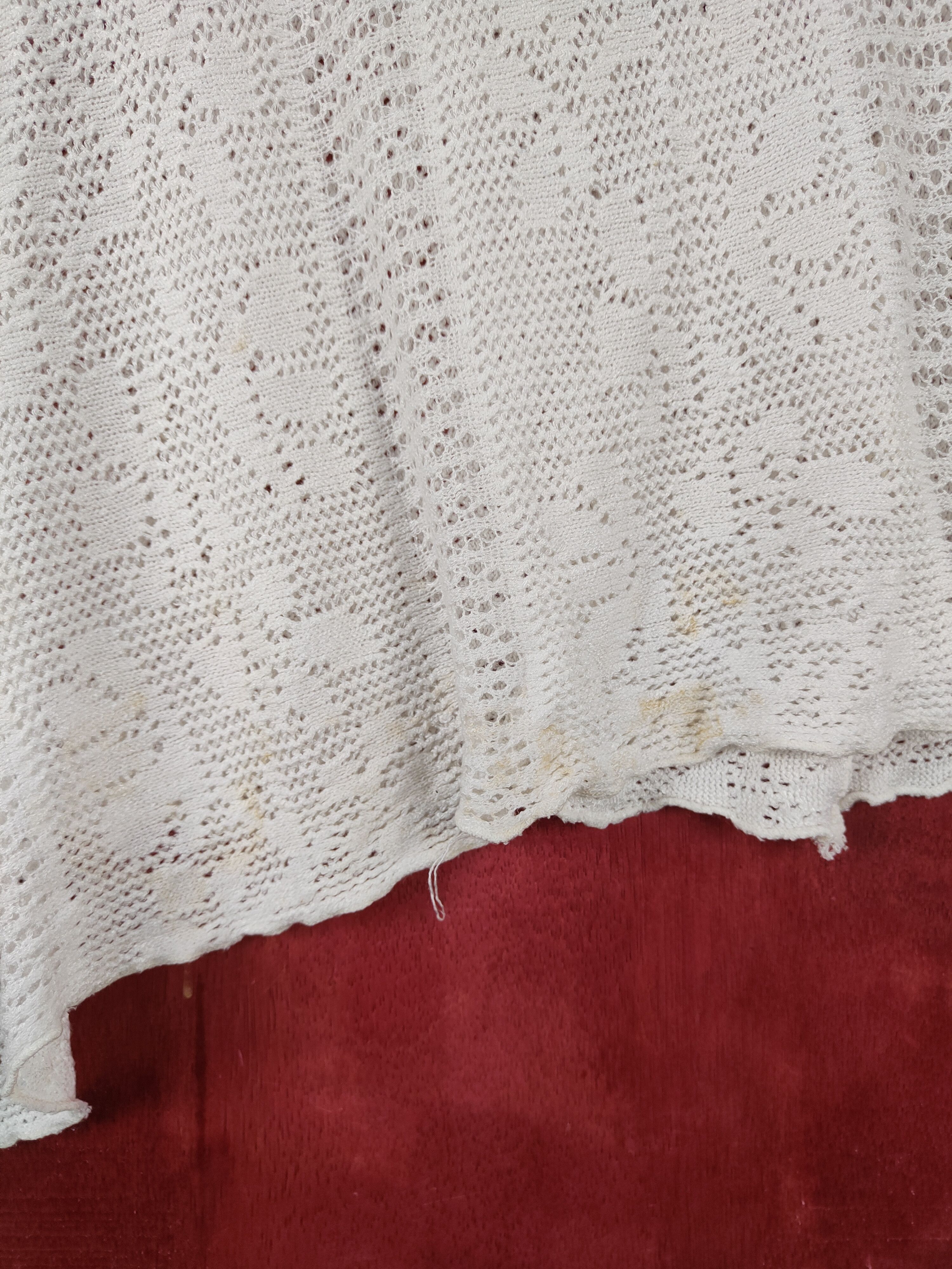 Homespun Knitwear Japanese Brand White Crochet Meshnet Knitwear #S1030 Size L / US 10 / IT 46 - 9 Thumbnail