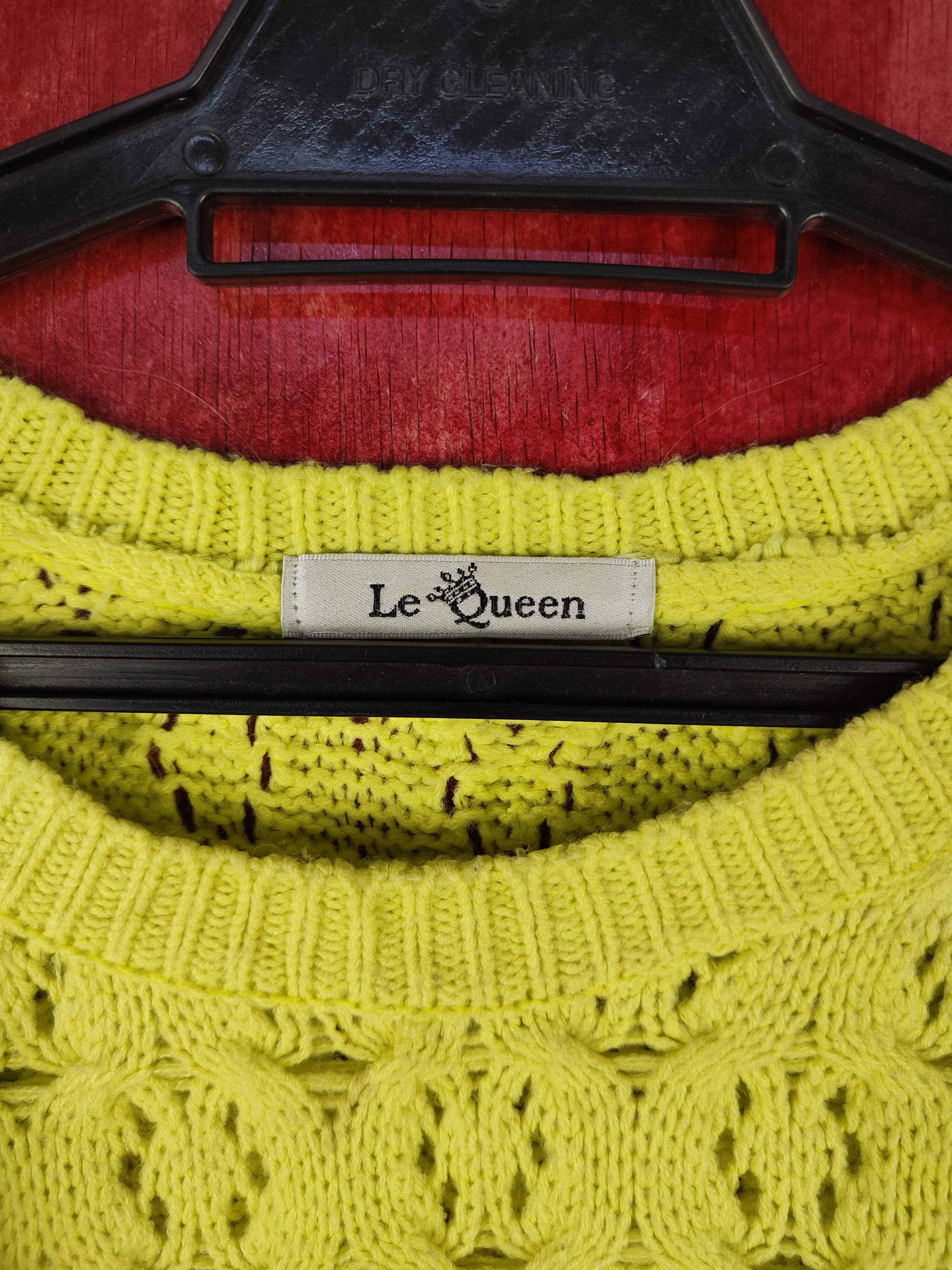 Homespun Knitwear Le-Queen Yellow/Green Crochet Meshnet Knit Sweatshirt #S1027 Size M / US 6-8 / IT 42-44 - 10 Thumbnail