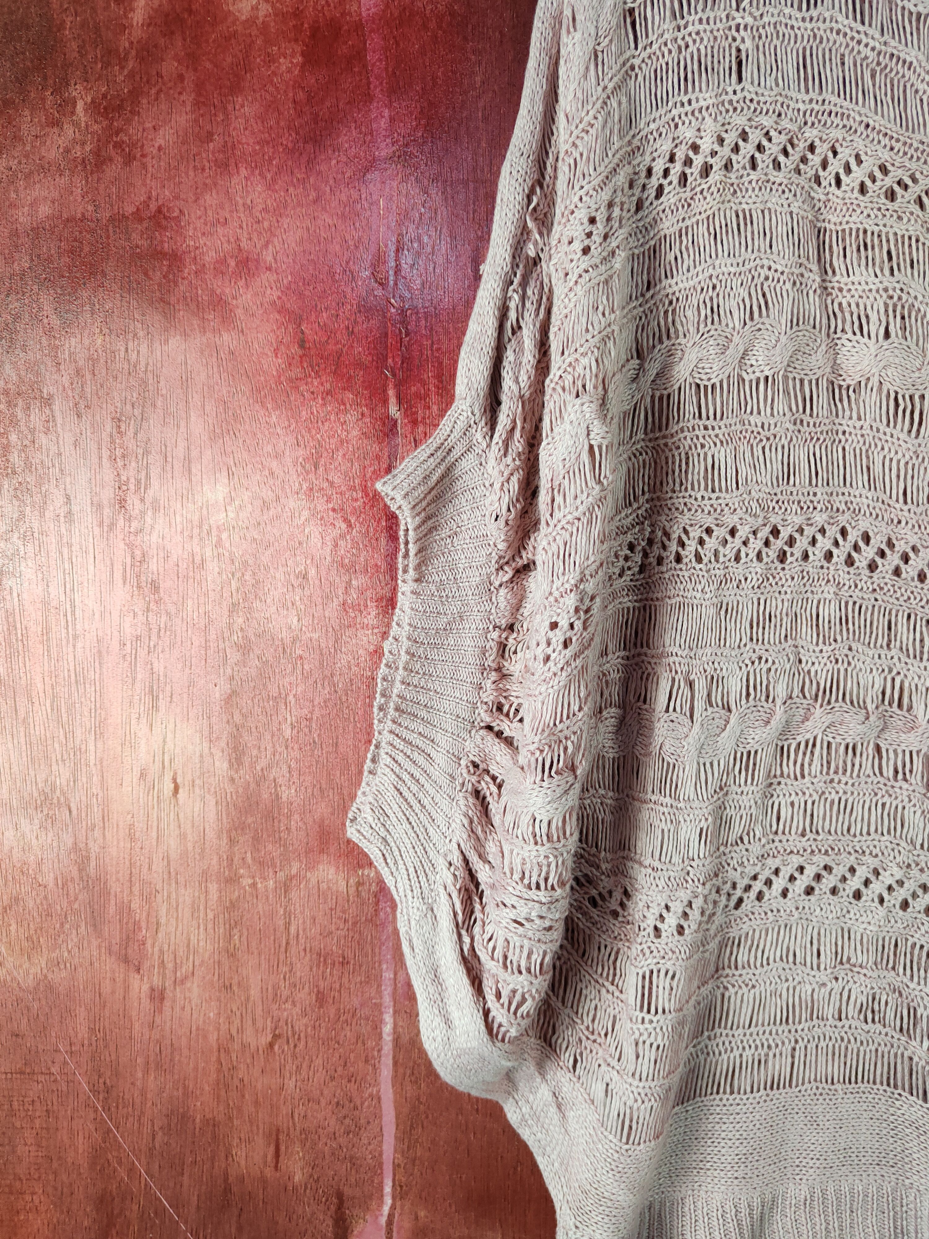 Homespun Knitwear Crossroads Pink Crochet Meshnet Knitwear Crop Tops #S1026 Size M / US 6-8 / IT 42-44 - 7 Thumbnail