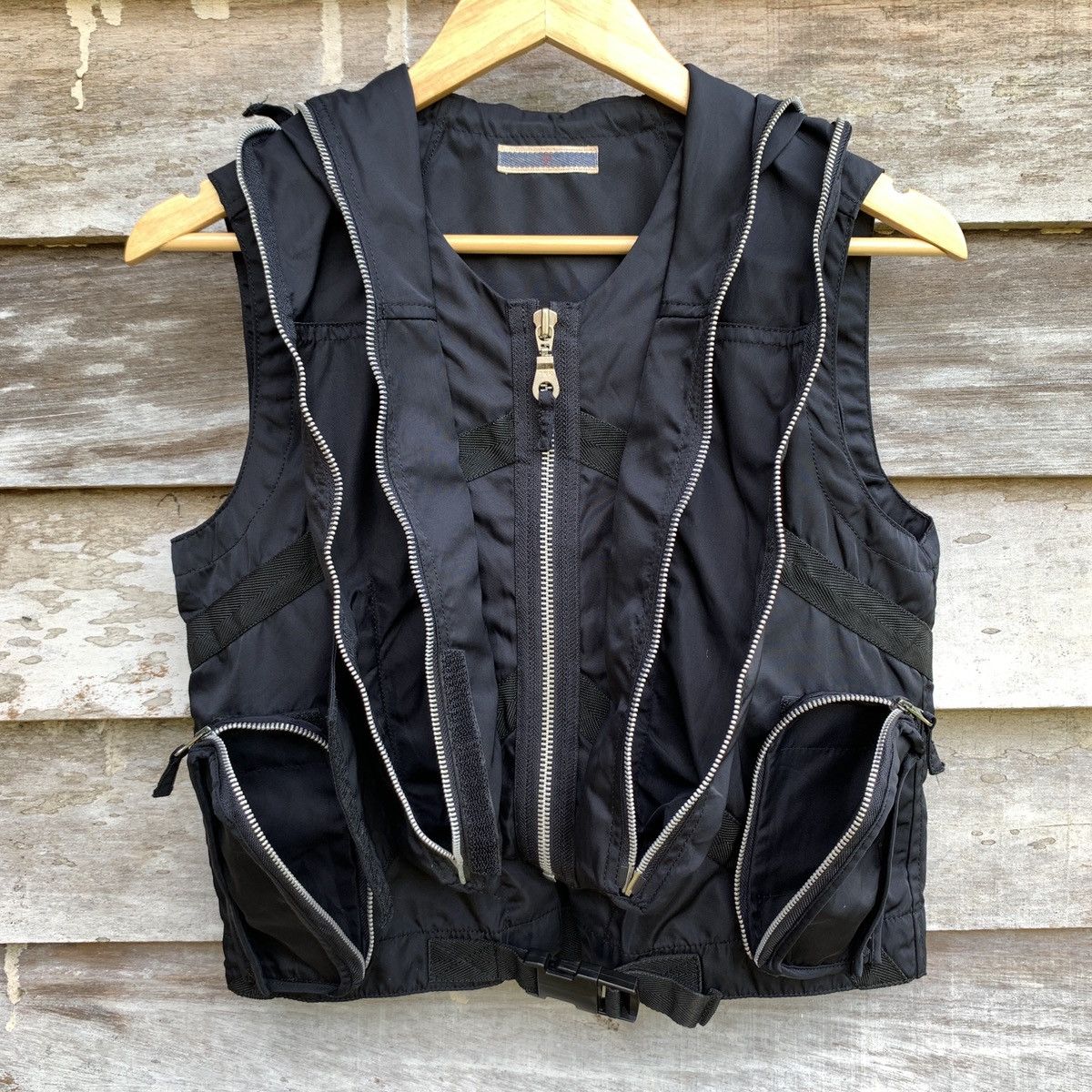 Tactical Zipper Vest Multi Pockets like issey miyake