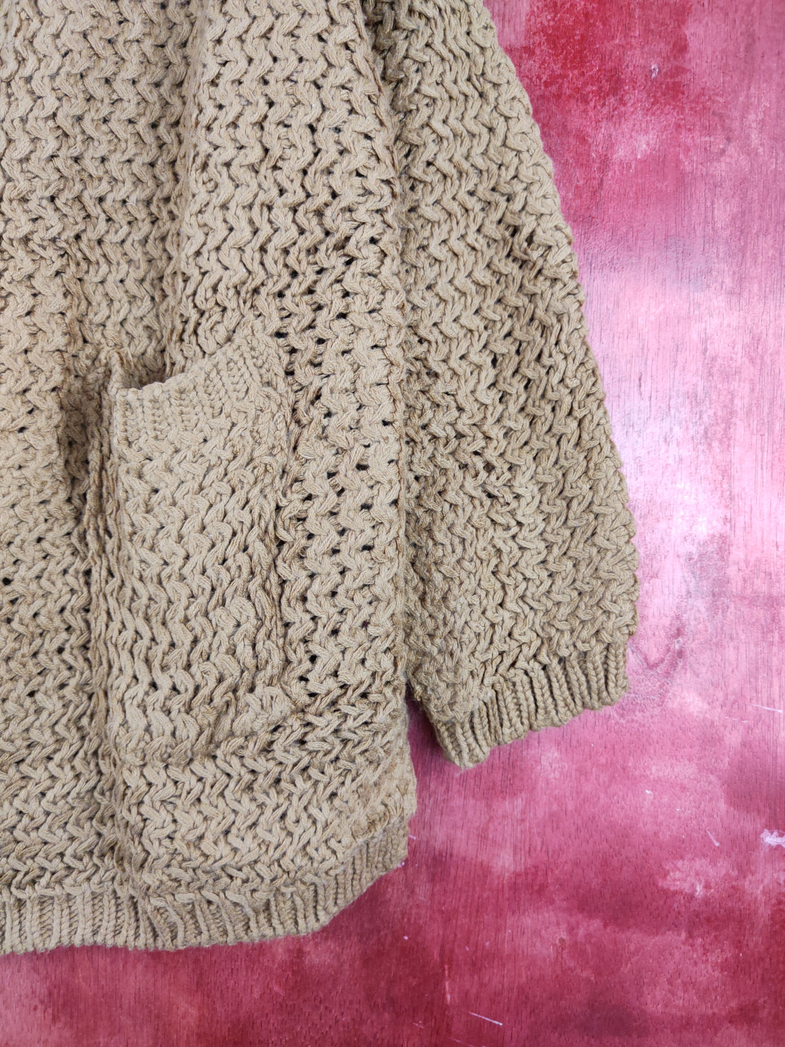 Japanese Brand Japan Dark Brown Crochet Meshnet Knitwear Cardigan #S991 Size L / US 10 / IT 46 - 6 Thumbnail