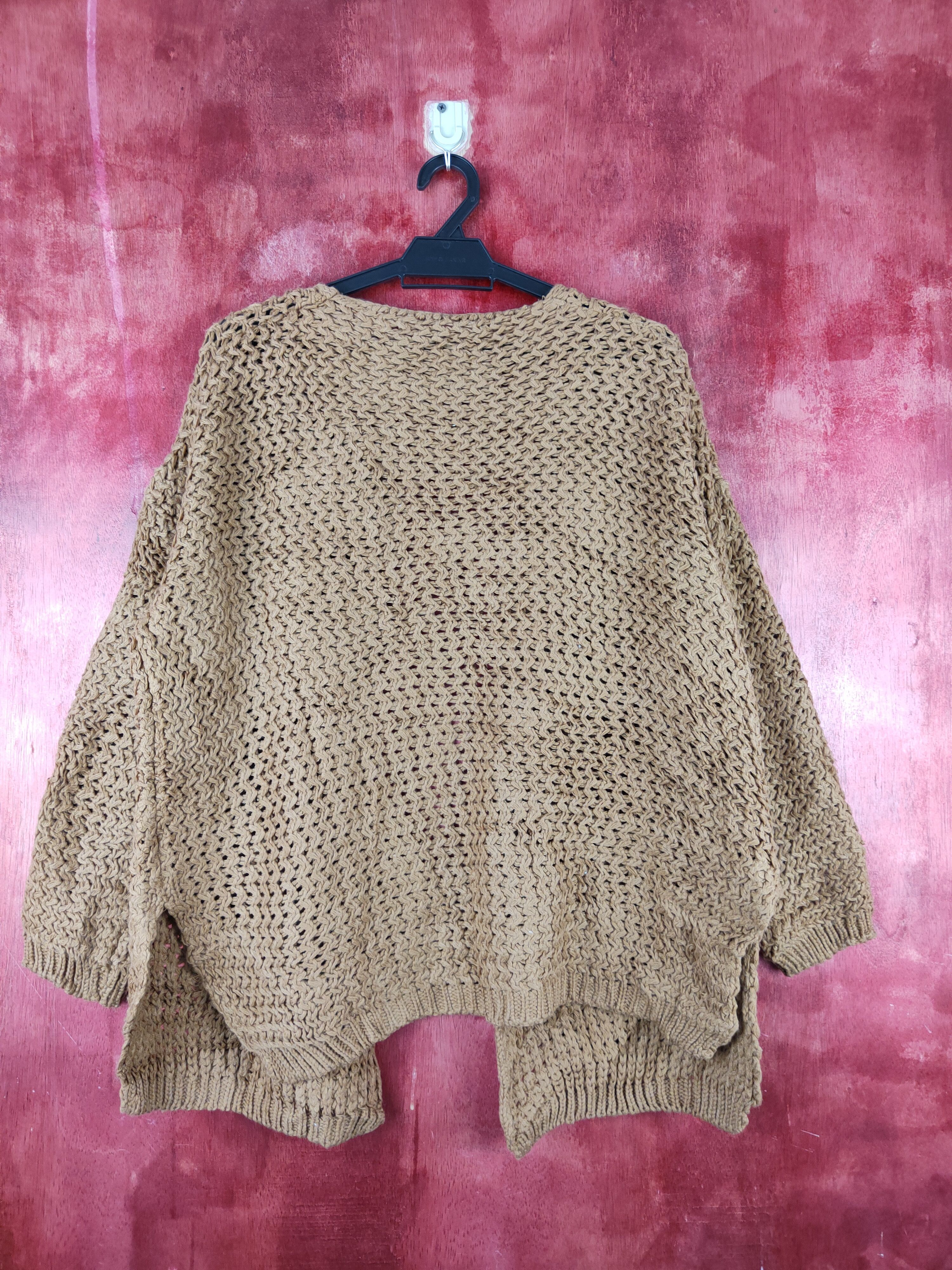 Japanese Brand Japan Dark Brown Crochet Meshnet Knitwear Cardigan #S991 Size L / US 10 / IT 46 - 7 Thumbnail