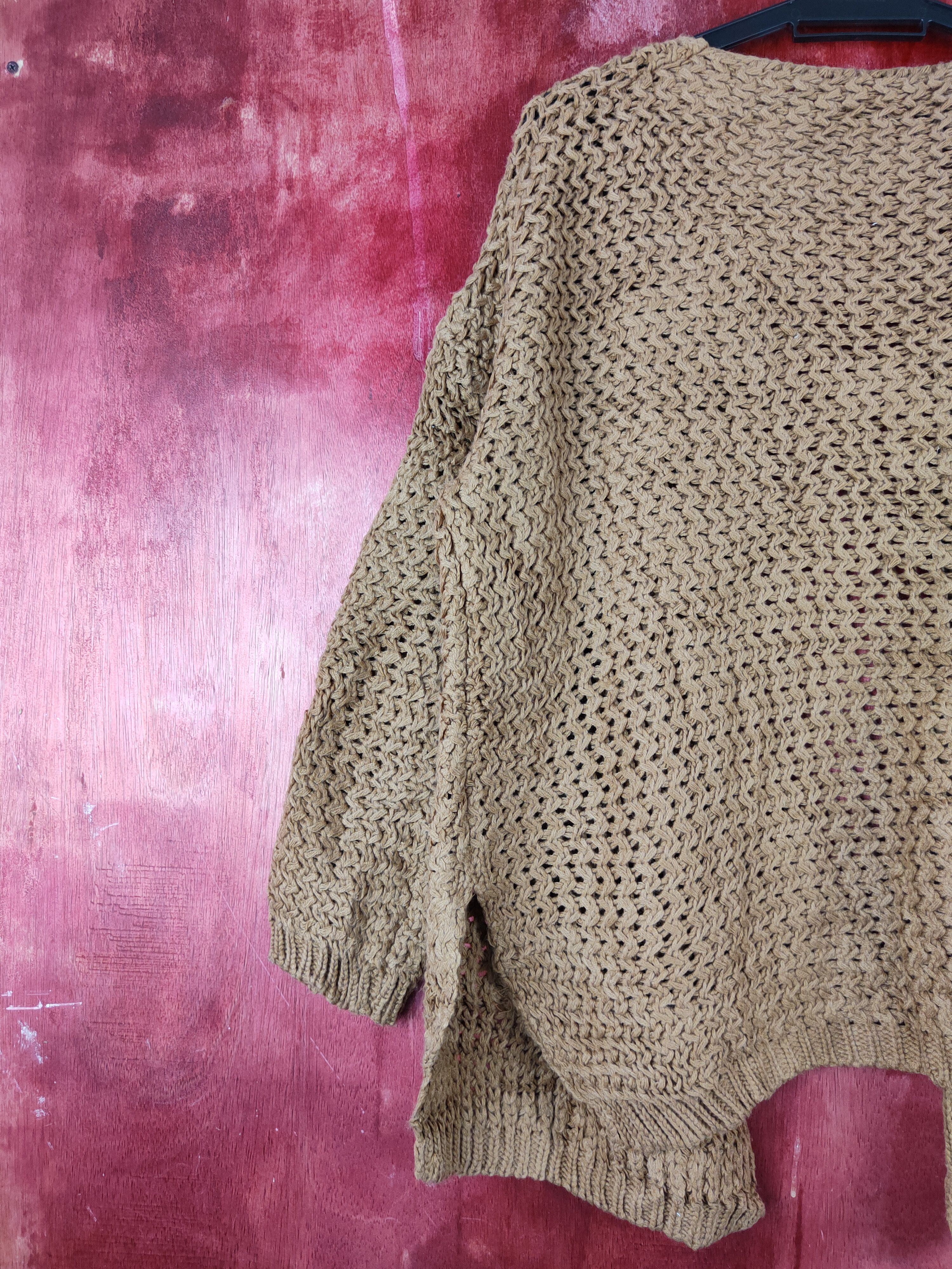 Japanese Brand Japan Dark Brown Crochet Meshnet Knitwear Cardigan #S991 Size L / US 10 / IT 46 - 8 Thumbnail