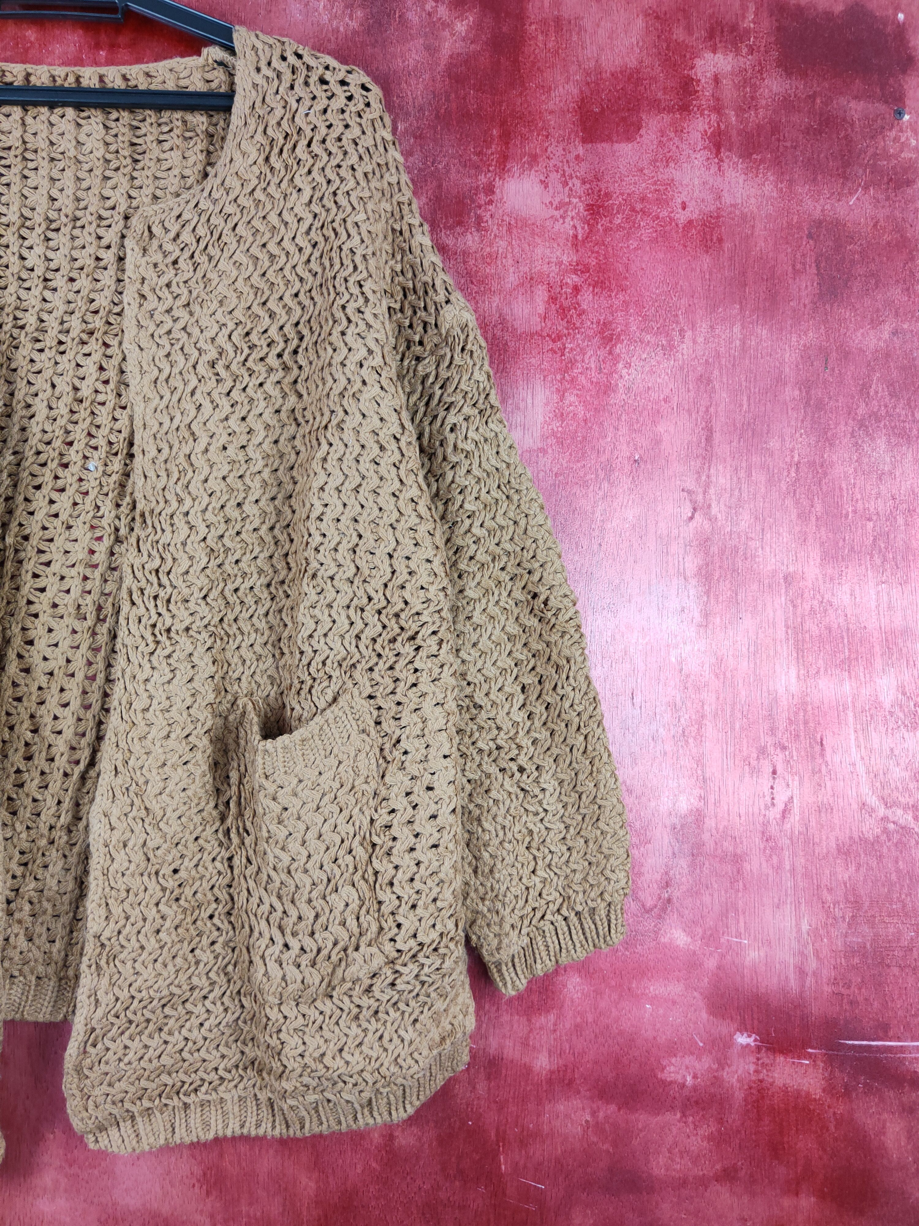 Japanese Brand Japan Dark Brown Crochet Meshnet Knitwear Cardigan #S991 Size L / US 10 / IT 46 - 5 Thumbnail