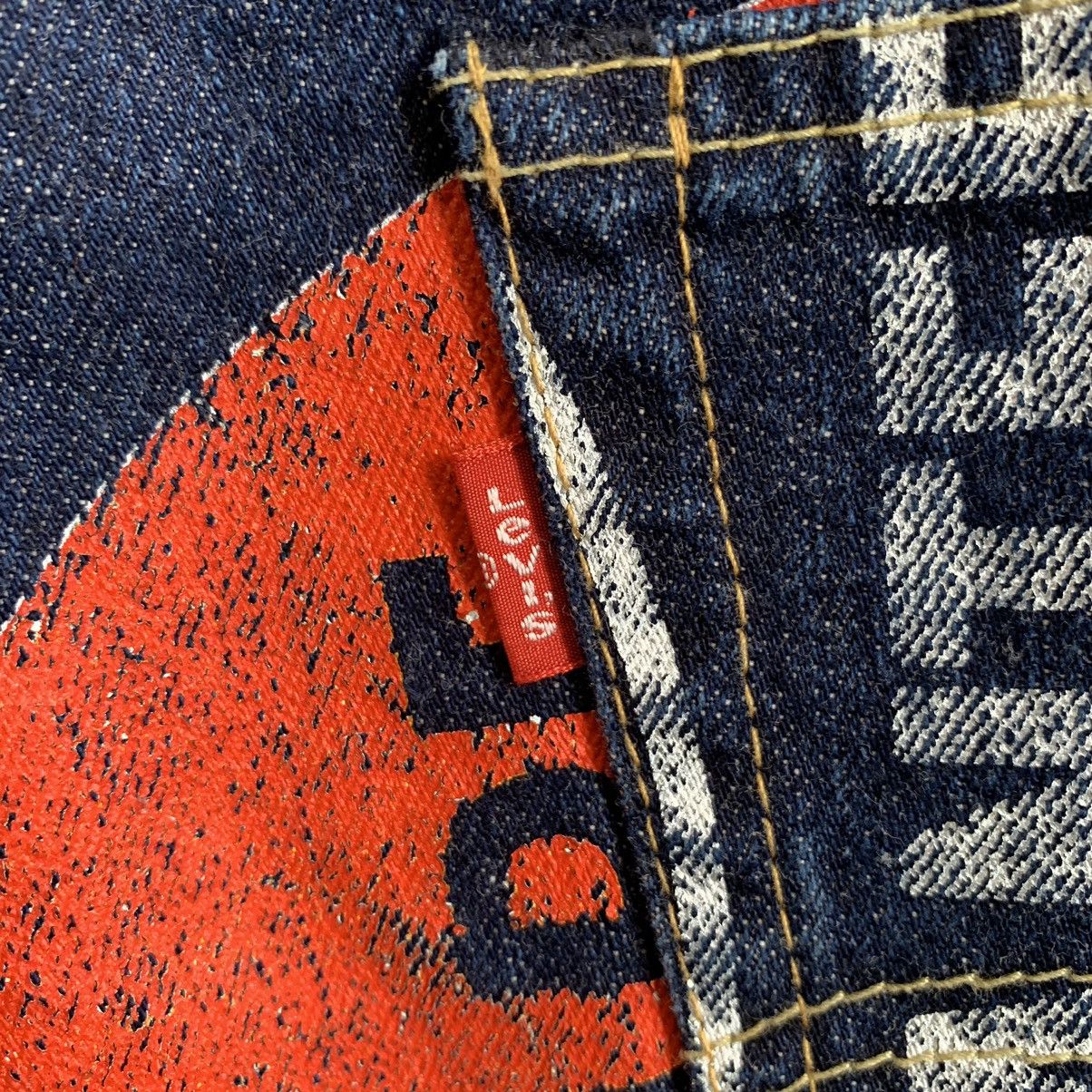 Comme des Garcons Junya Watanabe X Levi's AD2018 Painted Banner Selvedge Jeans Size US 33 - 12 Thumbnail