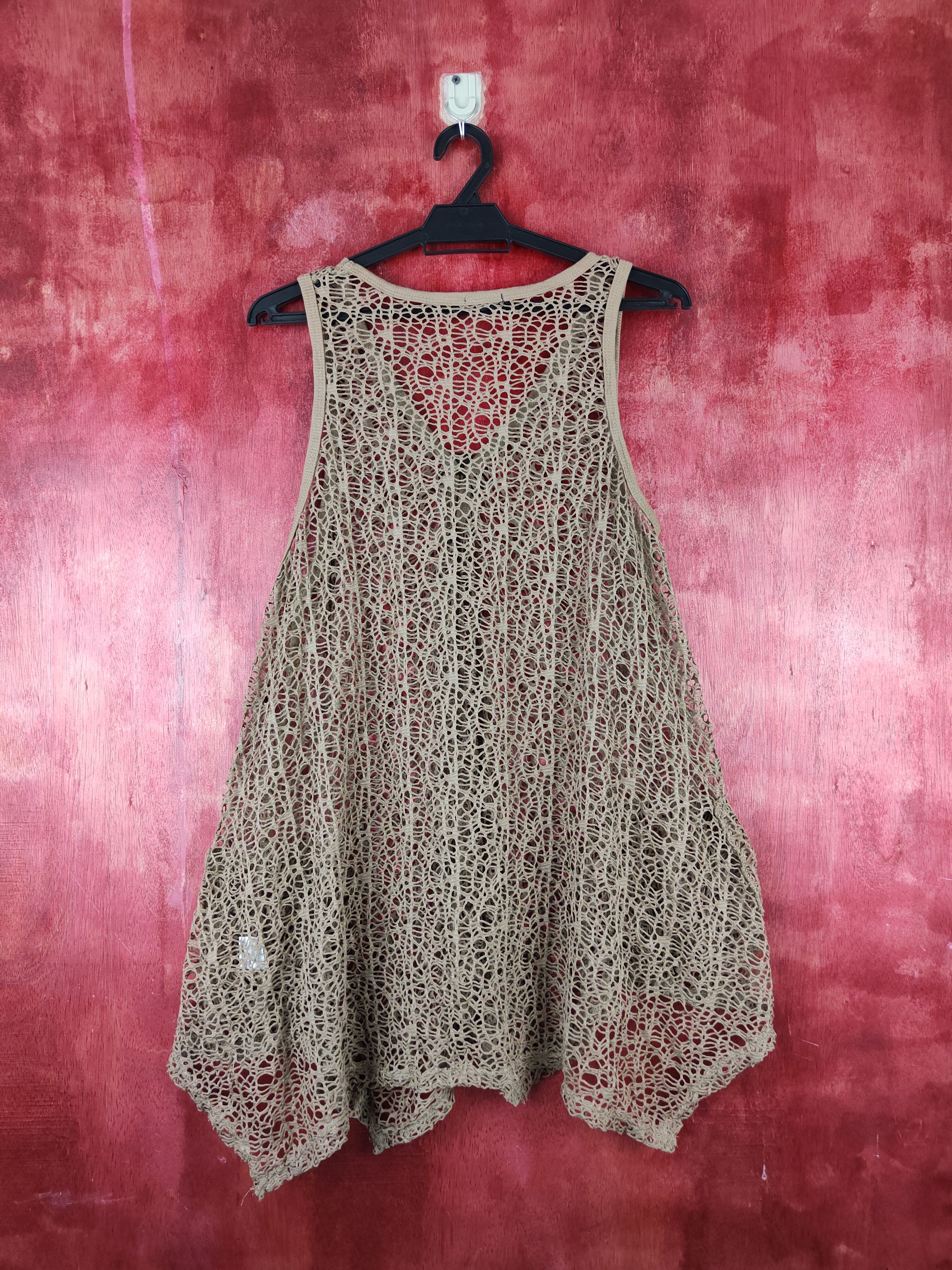 Vintage Filo Brown Crochet Meshnet Tank Tops #S983 Size S / US 4 / IT 40 - 9 Thumbnail