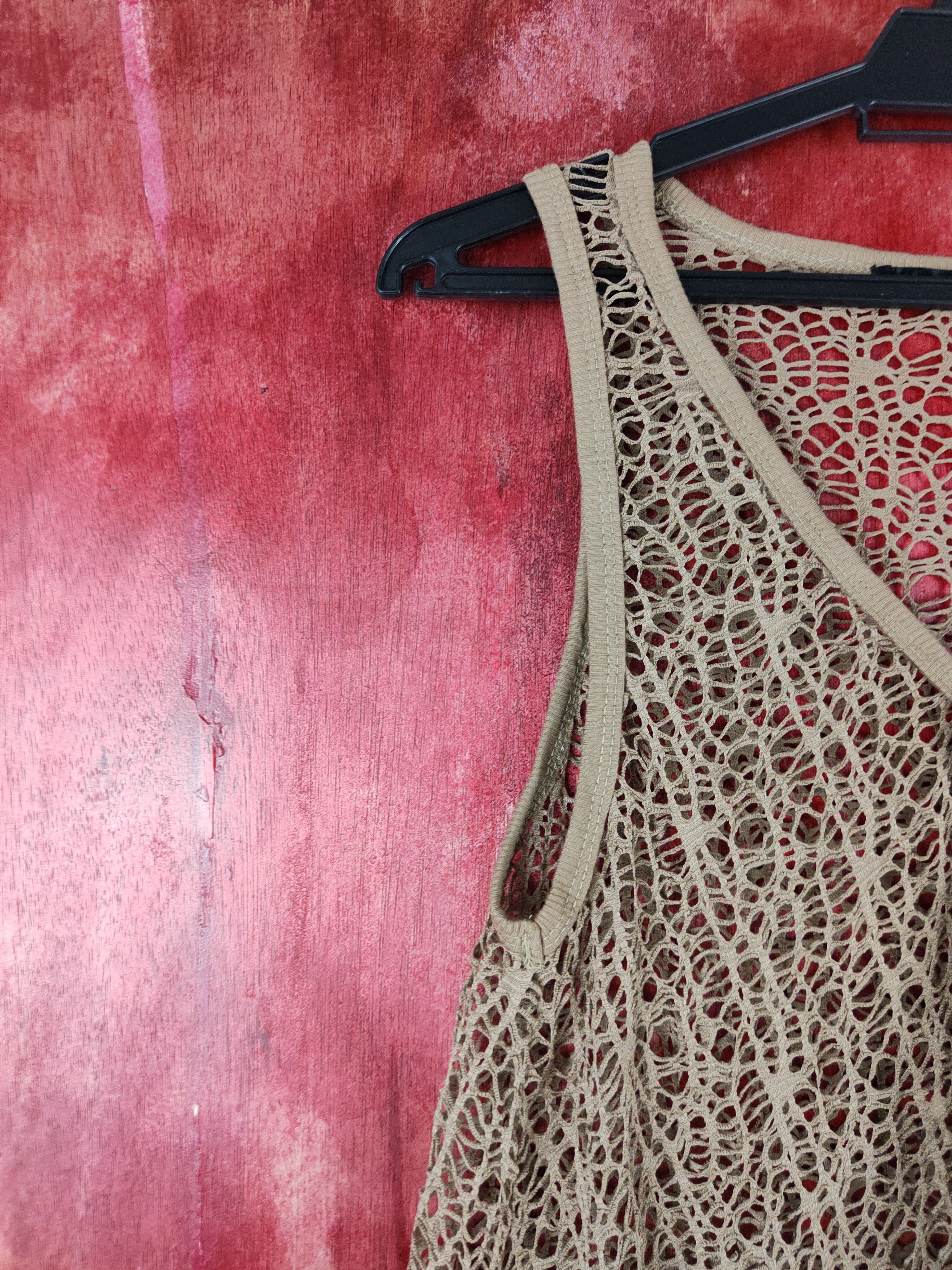 Vintage Filo Brown Crochet Meshnet Tank Tops #S983 Size S / US 4 / IT 40 - 5 Thumbnail