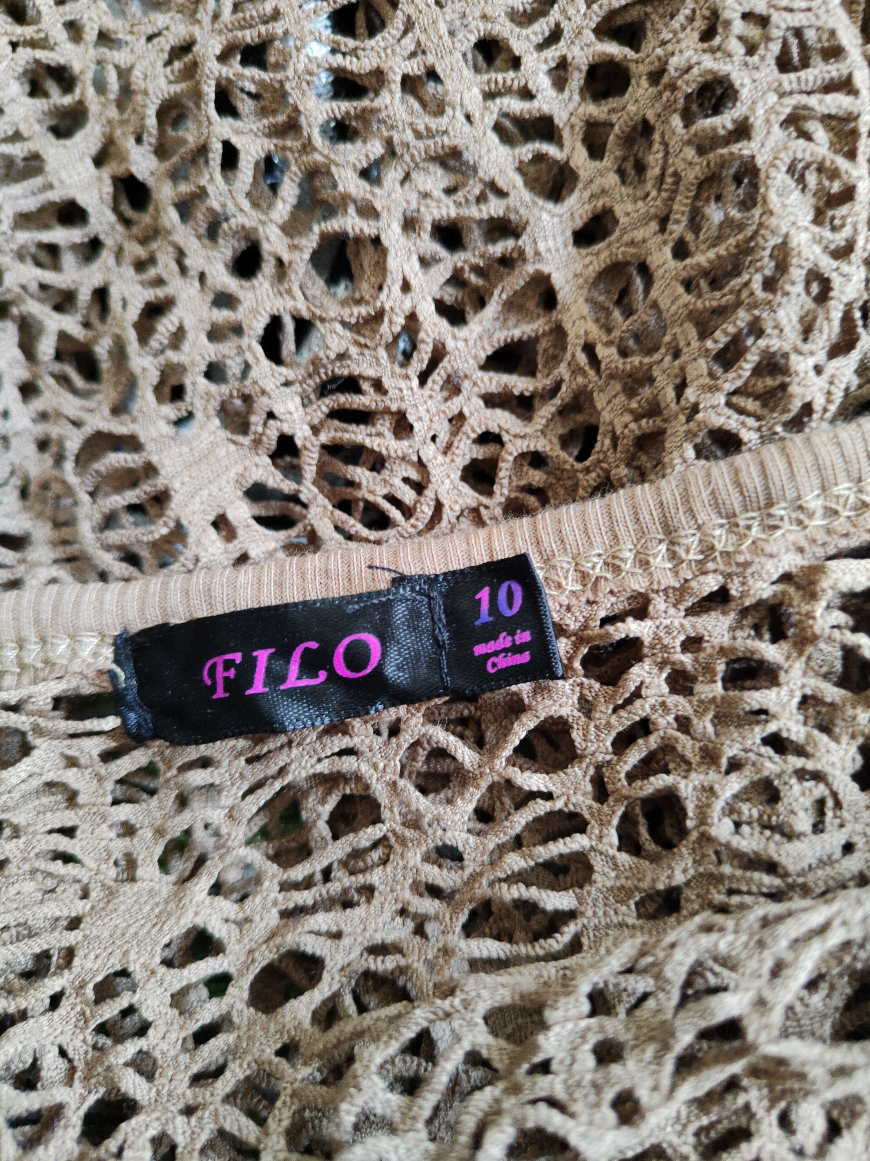 Vintage Filo Brown Crochet Meshnet Tank Tops #S983 Size S / US 4 / IT 40 - 13 Thumbnail