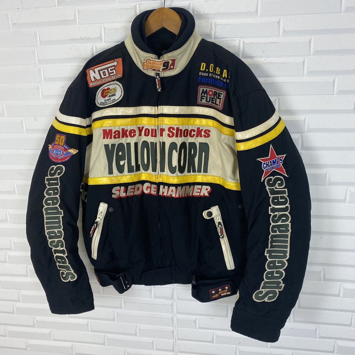 YELLOW CORN YELLOW CORN SLEDGE HAMMER PRO STOCK MOTORCYLE RACING JACKET Size US L / EU 52-54 / 3 - 4 Thumbnail