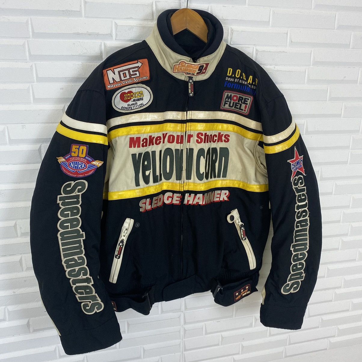 YELLOW CORN YELLOW CORN SLEDGE HAMMER PRO STOCK MOTORCYLE RACING JACKET Size US L / EU 52-54 / 3 - 3 Thumbnail