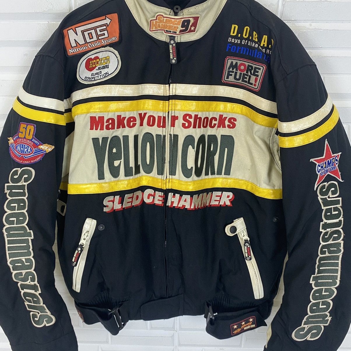 YELLOW CORN YELLOW CORN SLEDGE HAMMER PRO STOCK MOTORCYLE RACING JACKET Size US L / EU 52-54 / 3 - 5 Thumbnail