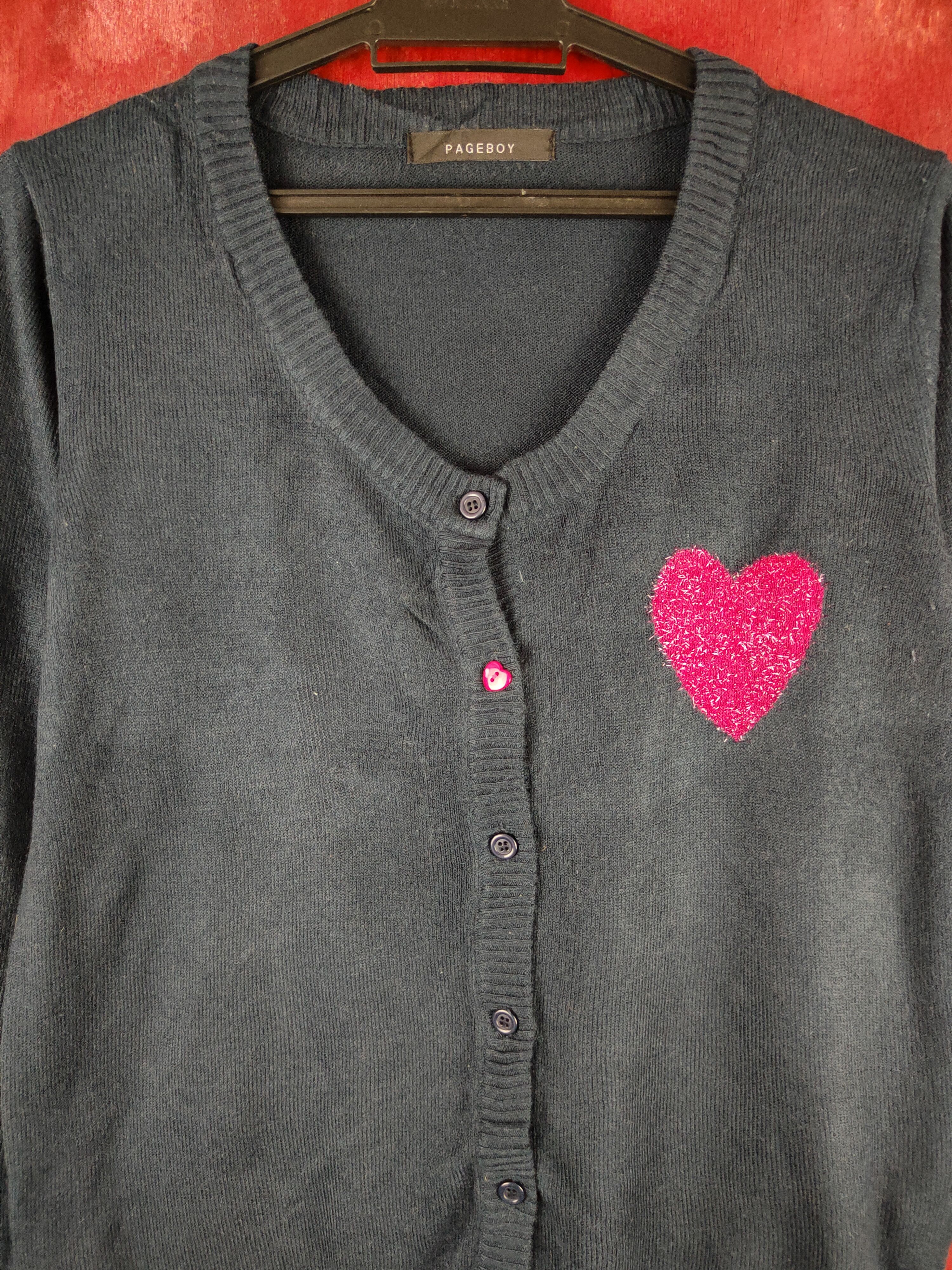 Japanese Brand Pageboy Dark Blue Cardigan knitwear japan vintage #S892 Size M / US 6-8 / IT 42-44 - 2 Thumbnail