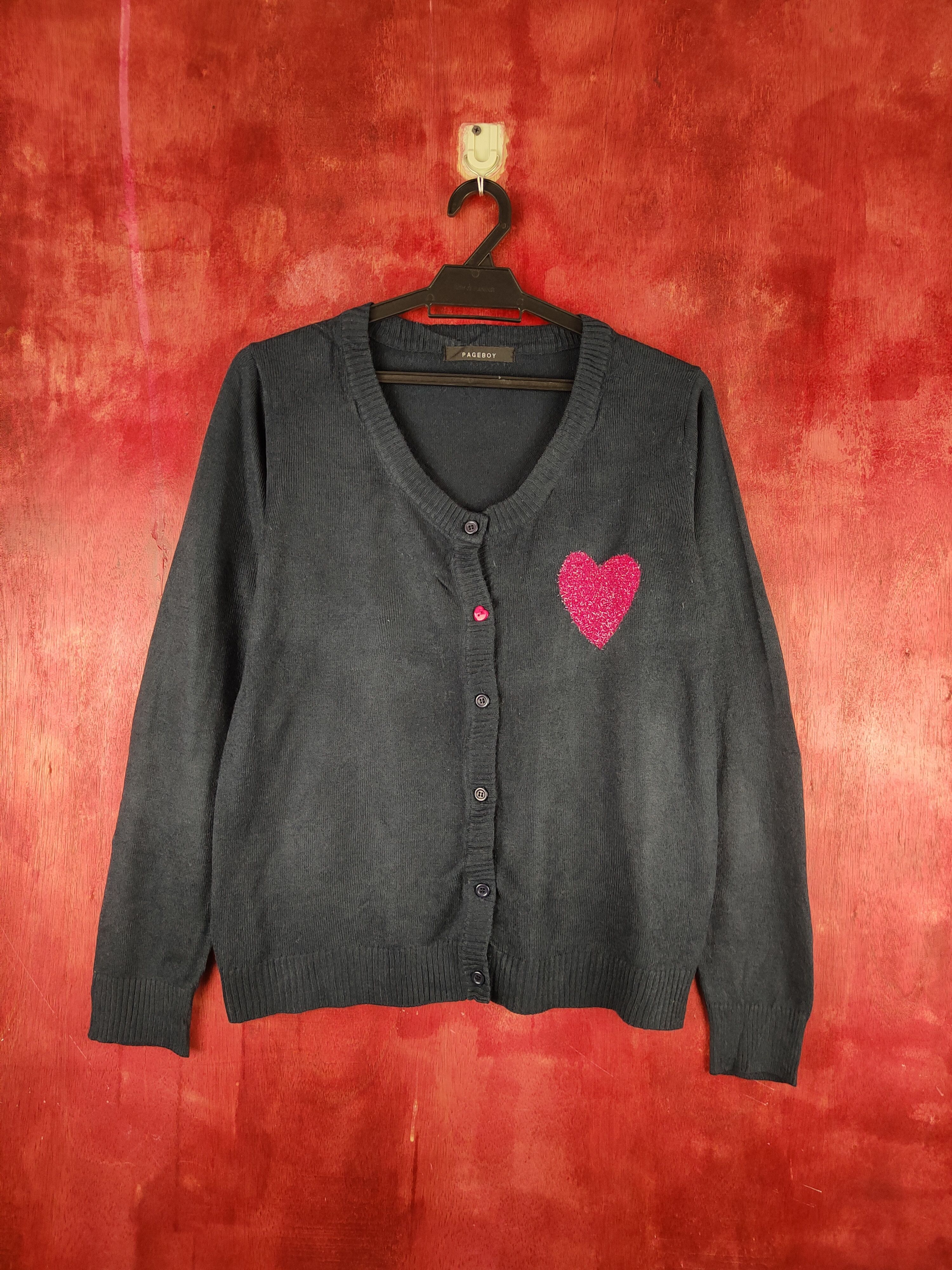 image of 1990X Clothing x Cardigan Pageboy Dark Blue Cardigan Knitwear Japan Vintage S892, Women's (Size Med