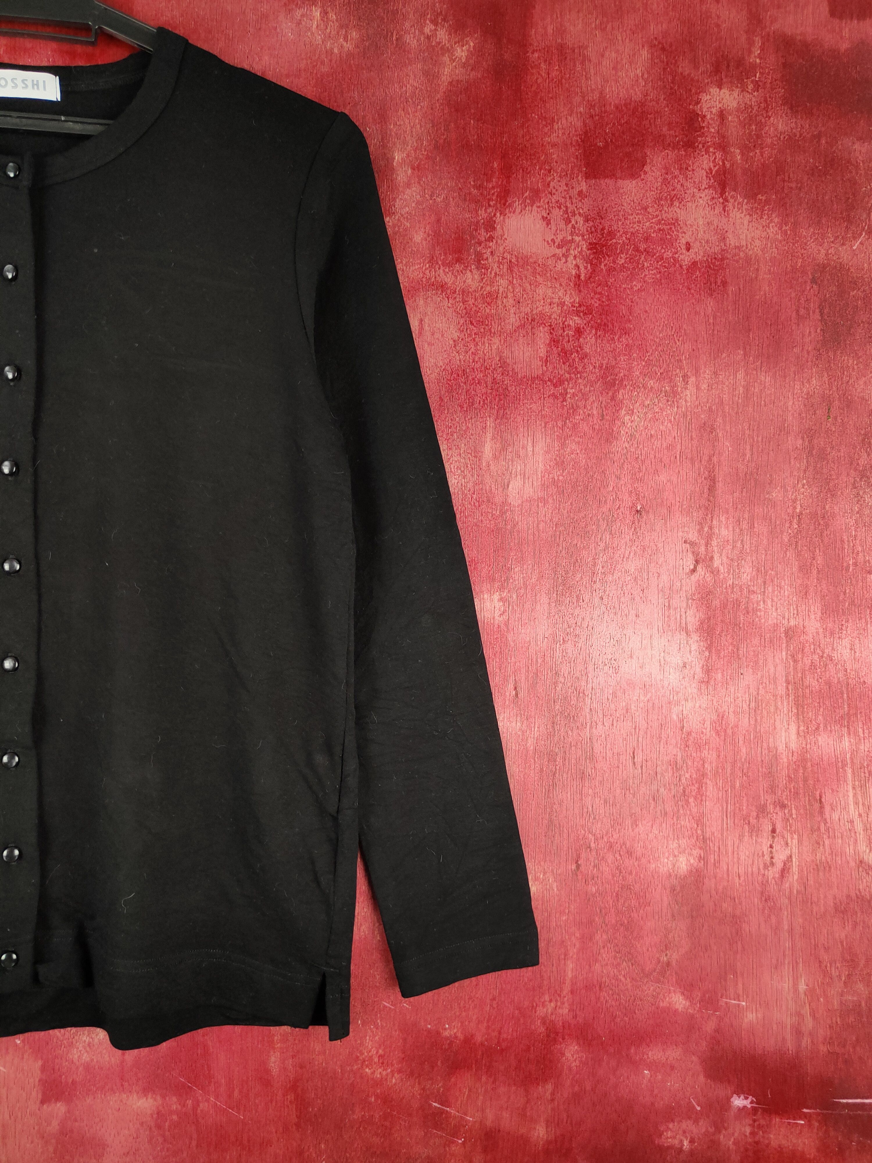 Japanese Brand Closshi Black Cardigan knitwear japan thin #S890 Size M / US 6-8 / IT 42-44 - 5 Thumbnail