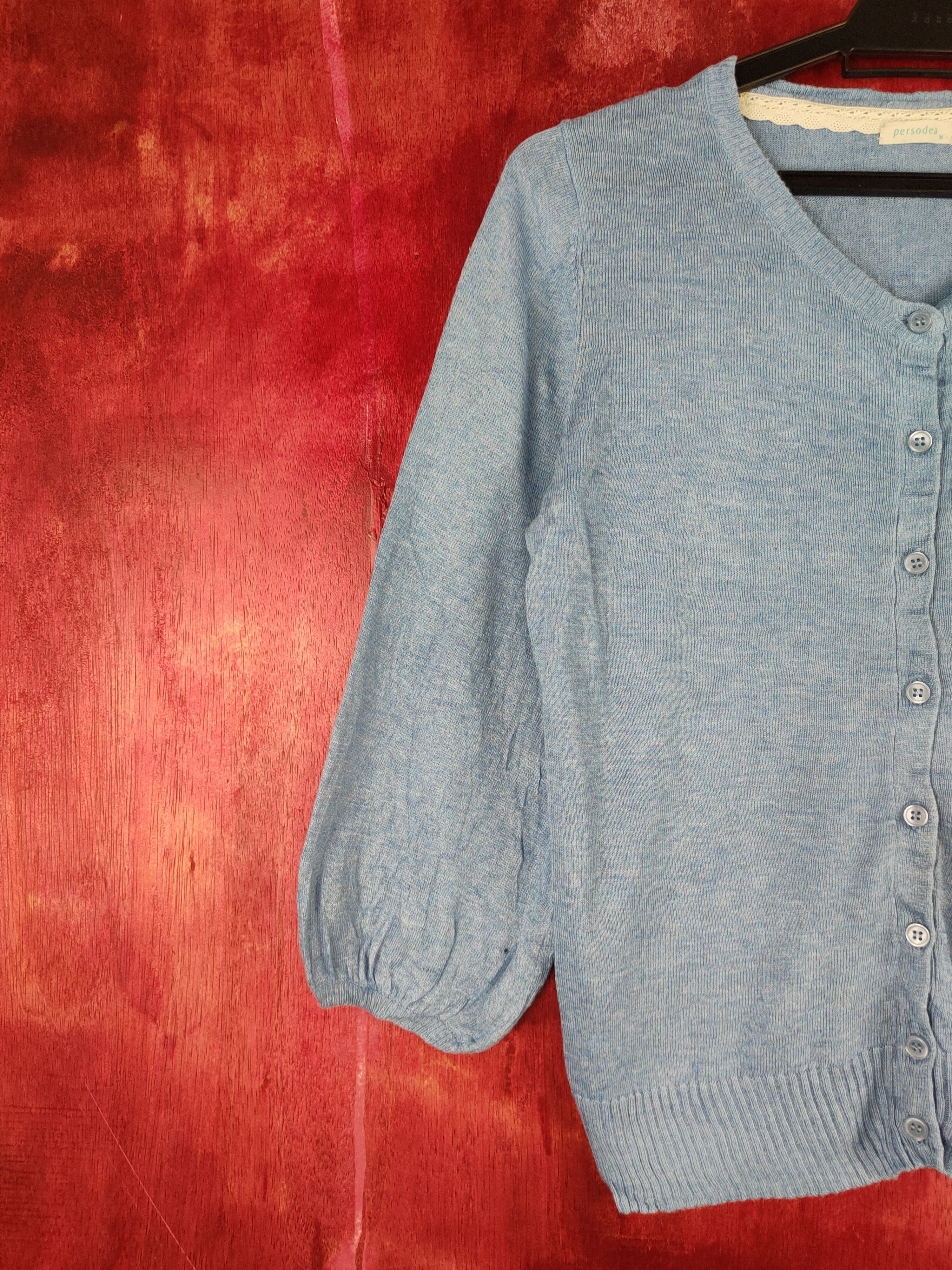 Japanese Brand Persodea Blue Cardigan vintage japan knitwear #S883 Size S / US 4 / IT 40 - 3 Thumbnail