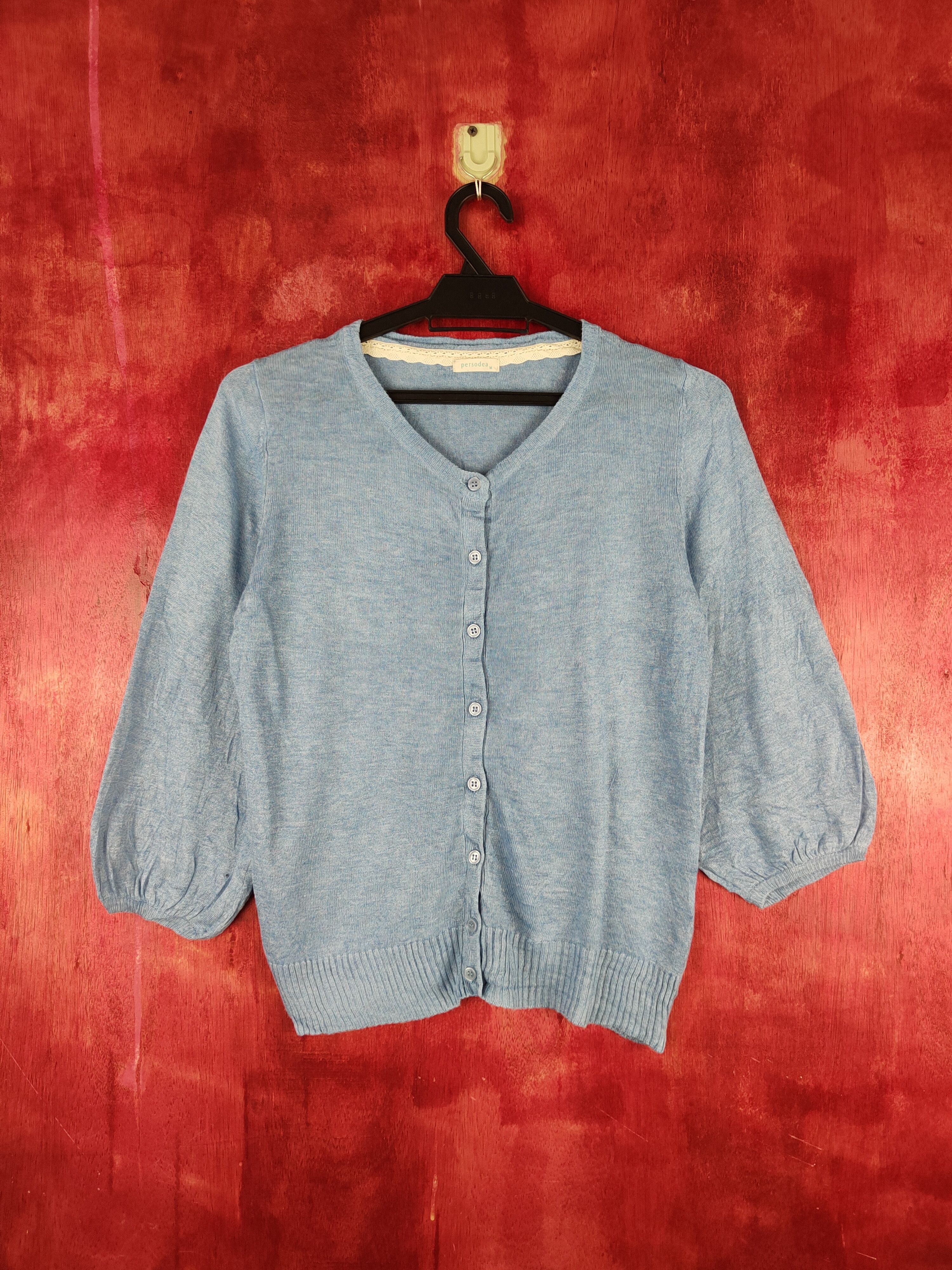 Japanese Brand Persodea Blue Cardigan vintage japan knitwear #S883 Size S / US 4 / IT 40 - 1 Thumbnail
