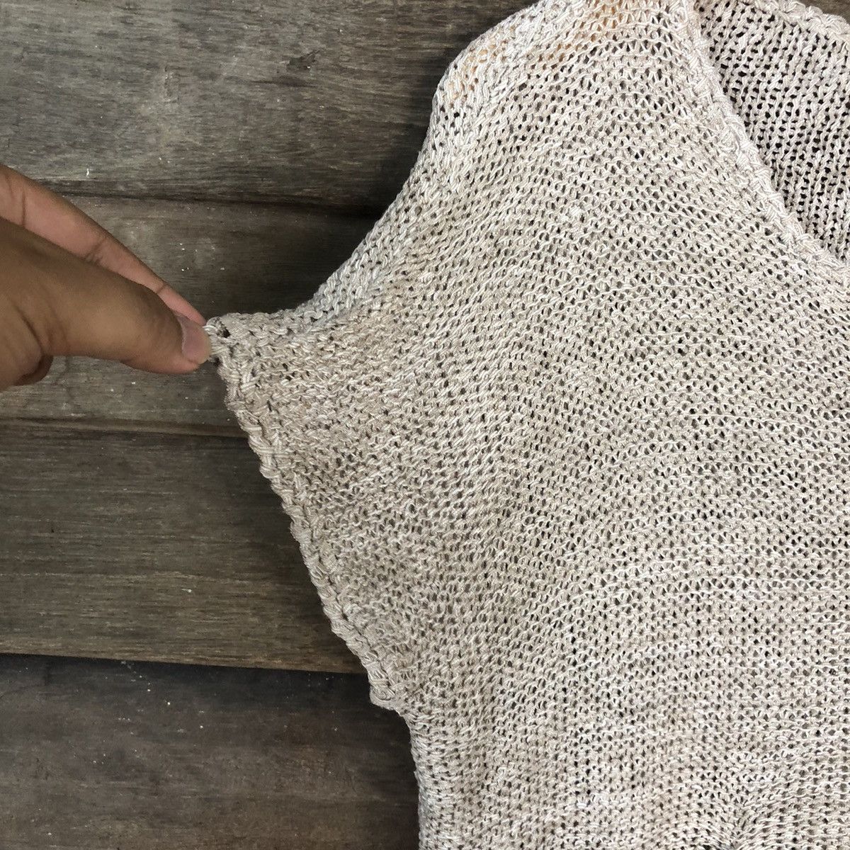 Homespun Knitwear Valley Girl Mesh Net Crochet Brown Cardigan Knitwear #7147 Size S / US 4 / IT 40 - 5 Thumbnail