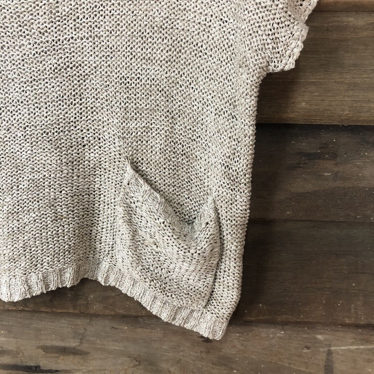 Homespun Knitwear Valley Girl Mesh Net Crochet Brown Cardigan Knitwear #7147 Size S / US 4 / IT 40 - 8 Thumbnail