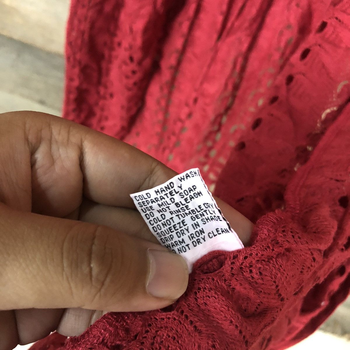 Homespun Knitwear Japan Mesh Net Crochet Red Cardigan Knitwear #7129 Size M / US 6-8 / IT 42-44 - 11 Thumbnail