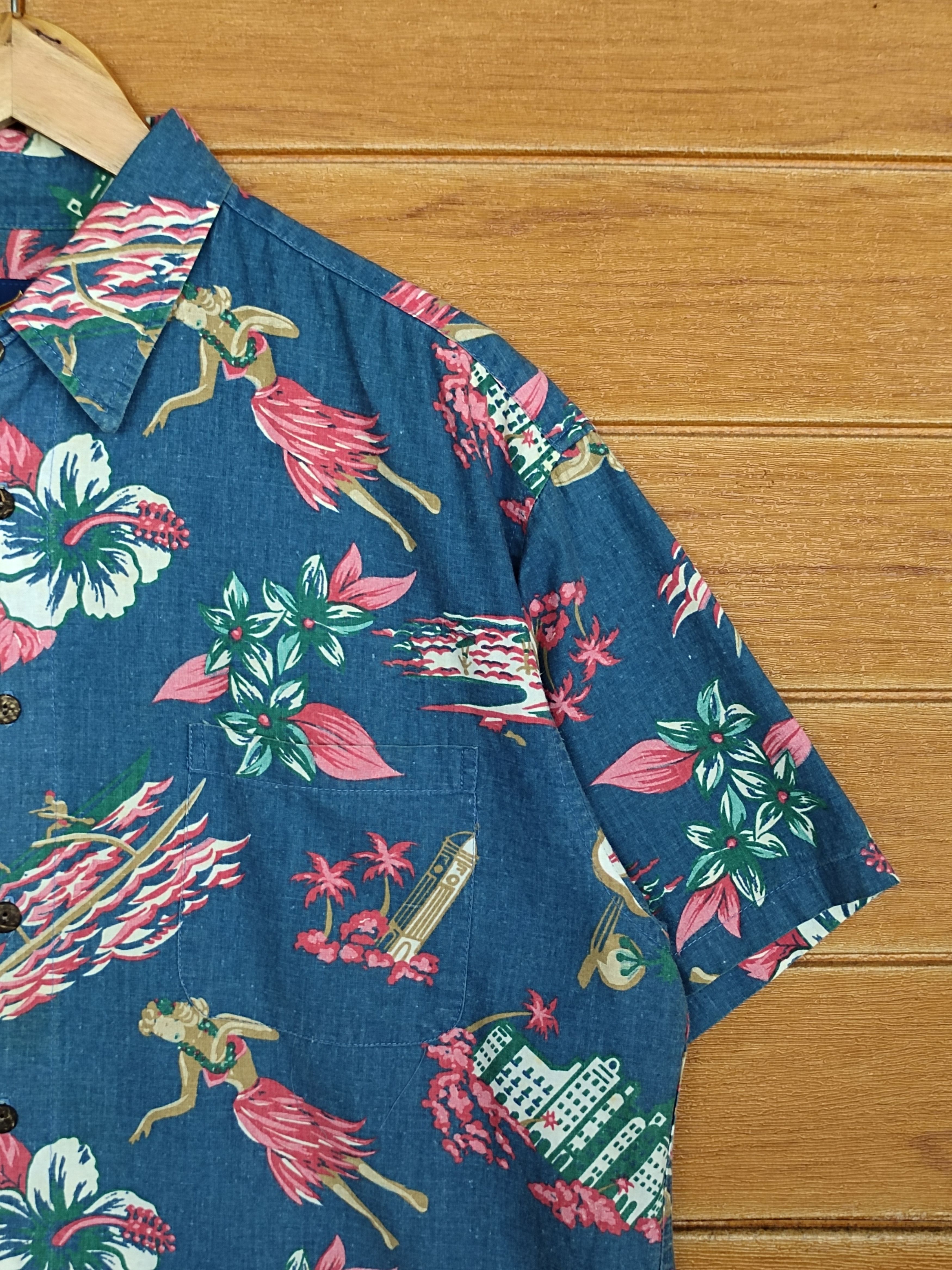 Vintage Vintage C.Classic Hula Girls Hibiscus Hawaiian Shirt Size US L / EU 52-54 / 3 - 4 Thumbnail