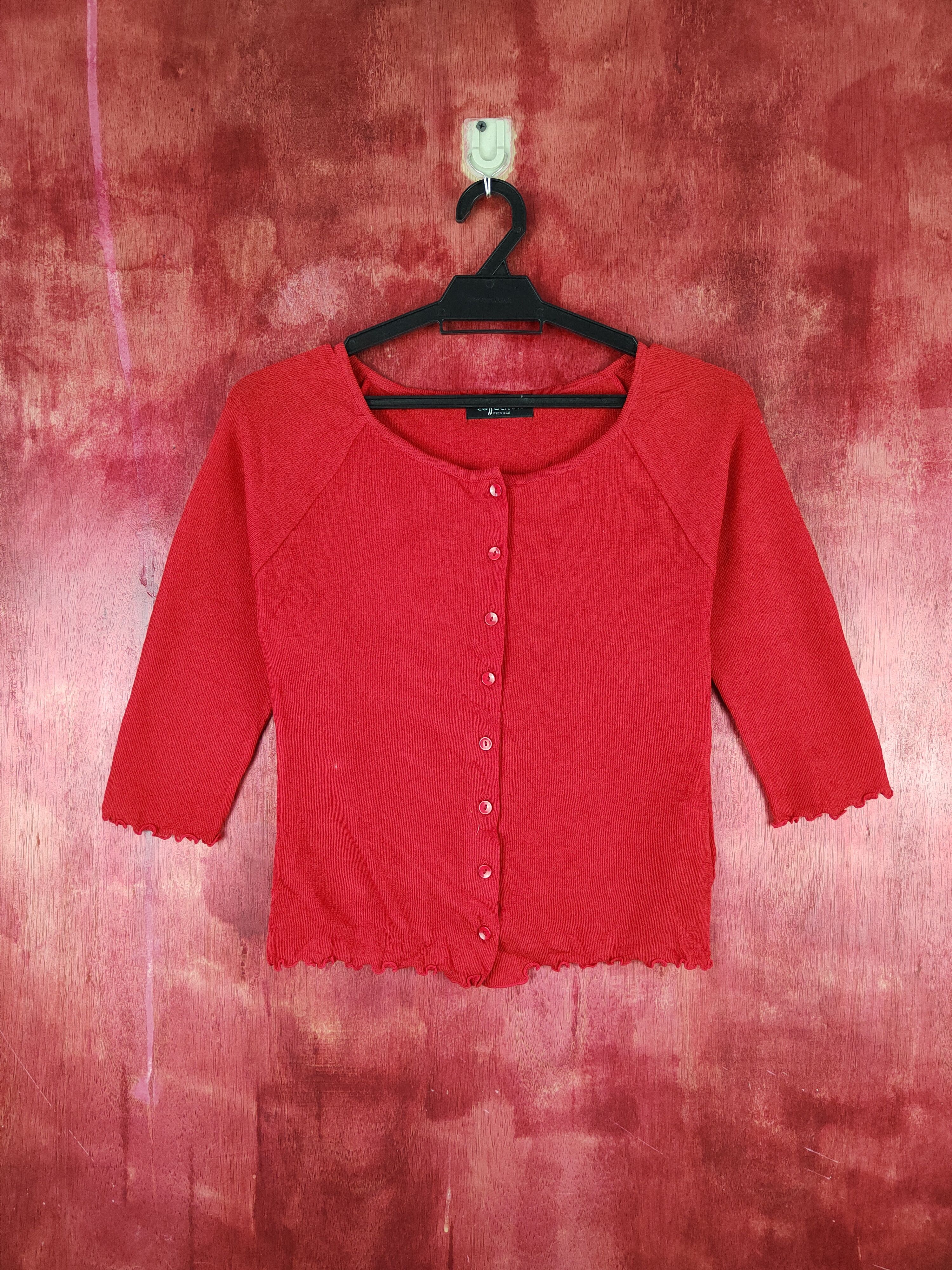 Japanese Brand Collection Prestige Red Cardigan #S858 Size XS / US 0-2 / IT 36-38 - 1 Thumbnail