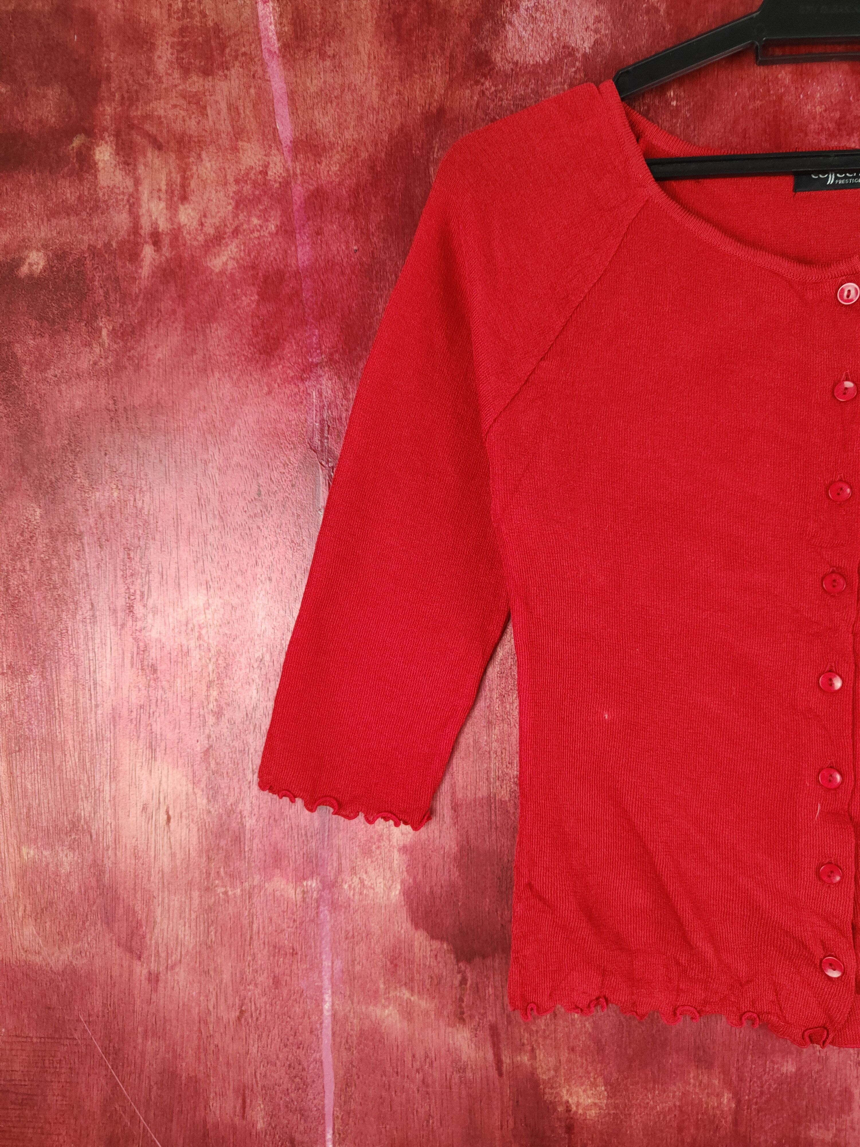Japanese Brand Collection Prestige Red Cardigan #S858 Size XS / US 0-2 / IT 36-38 - 3 Thumbnail