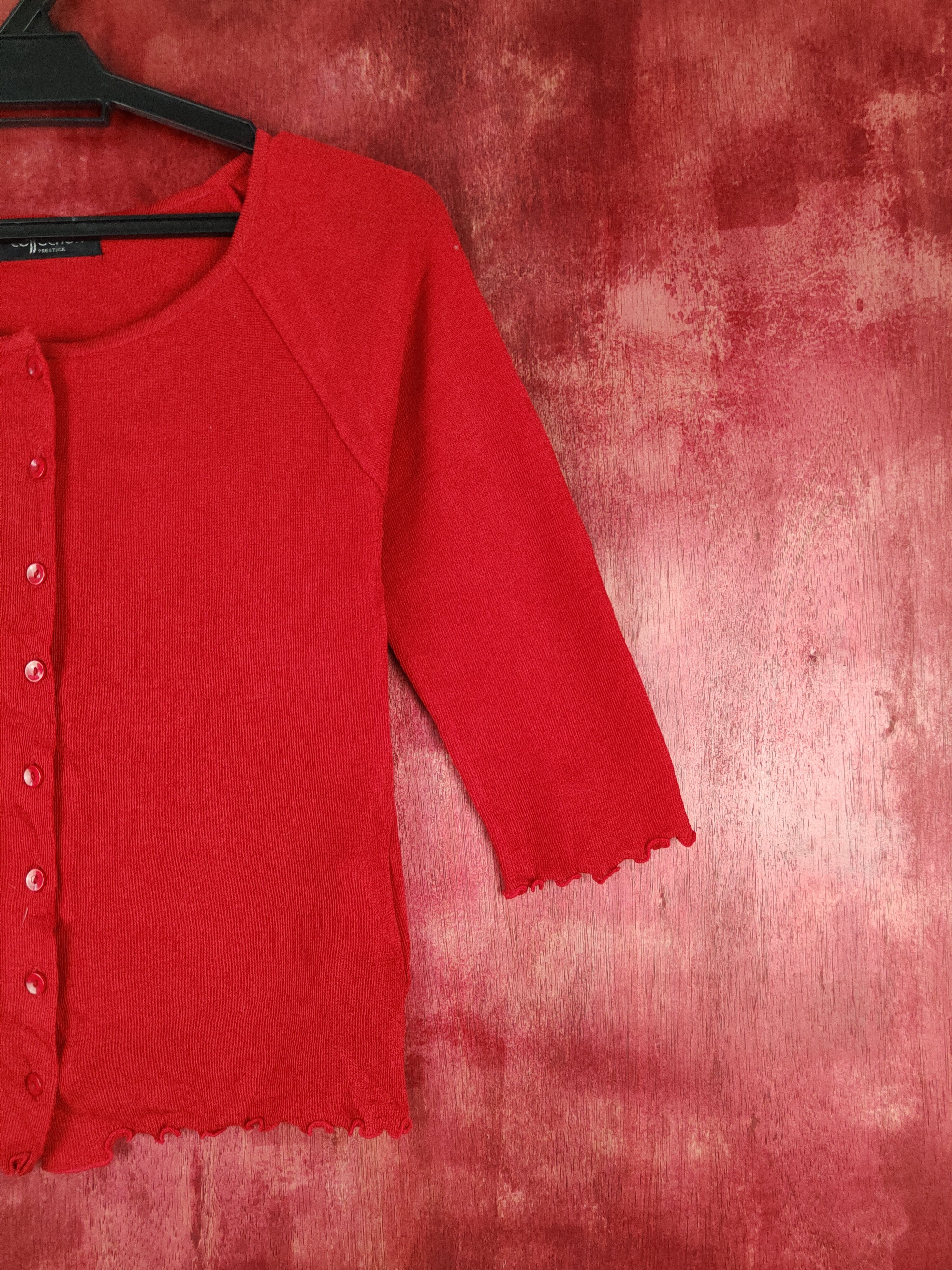 Japanese Brand Collection Prestige Red Cardigan #S858 Size XS / US 0-2 / IT 36-38 - 5 Thumbnail
